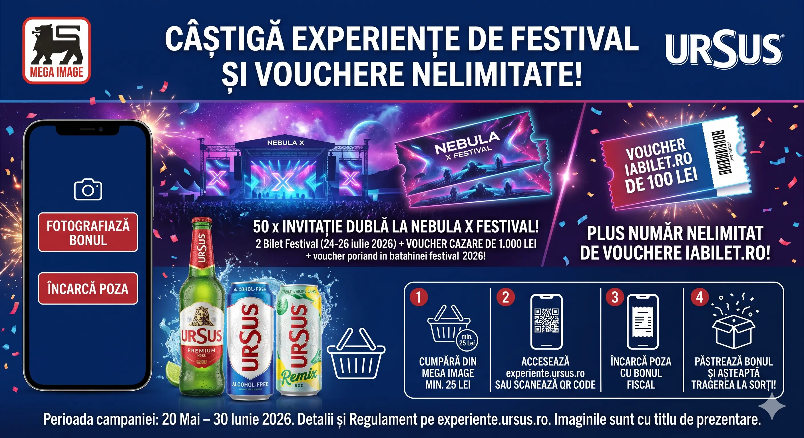 Concurs Mega Image: Cumpără Ursus și câștigă bilete Nebula X Festival (până pe 30 Iunie) -...