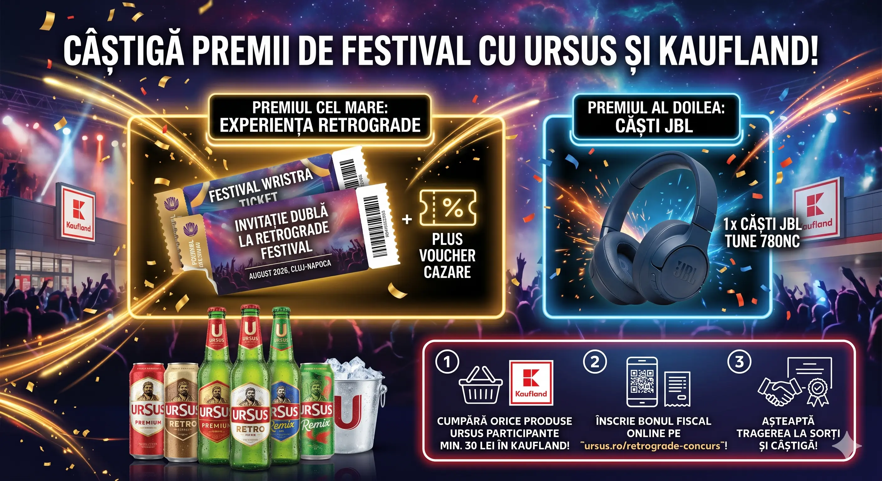 Concurs Kaufland: Cumpără URSUS și câștigă Invitație Retrograde Festival (până pe 30 Iunie)...