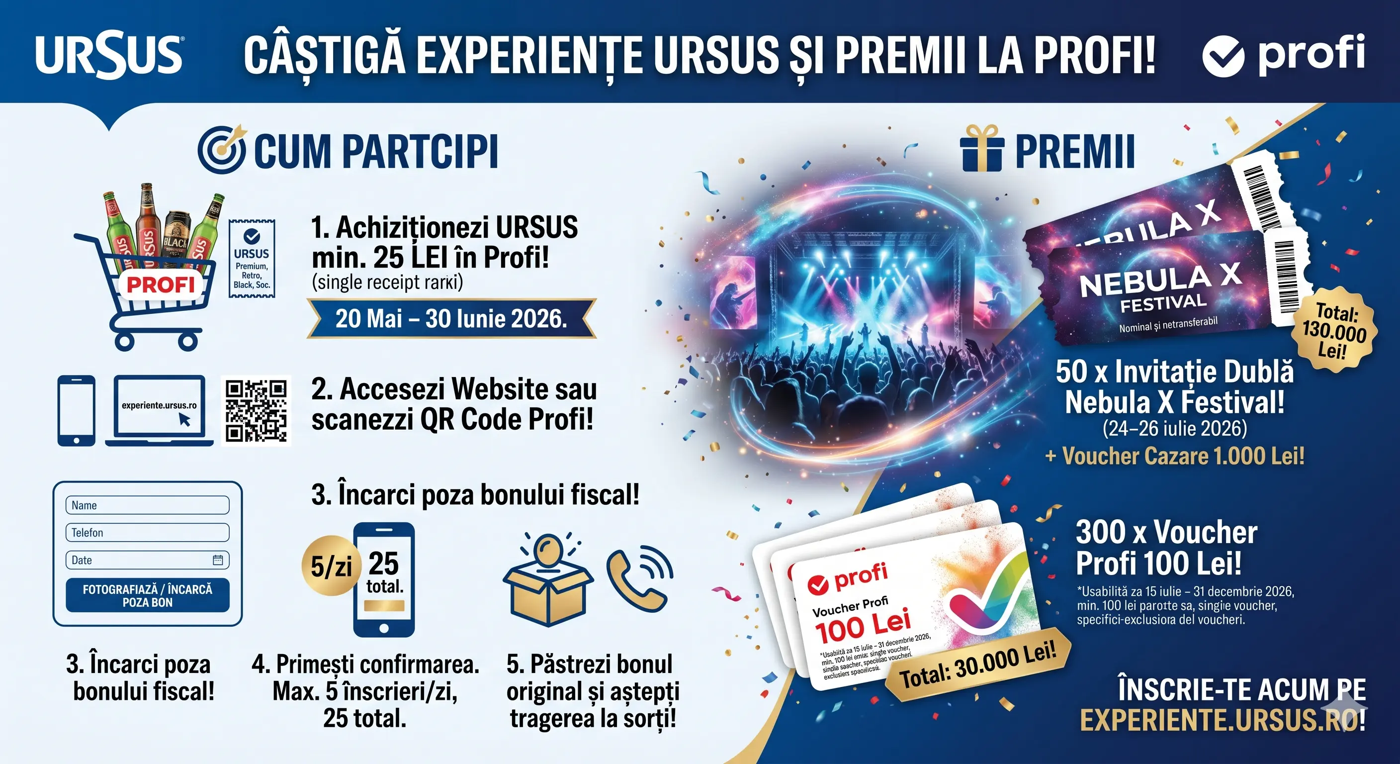 Concurs Profi: Cumpără URSUS și câștigă vacanță la Nebula X Festival (până pe 30 Iunie) -...
