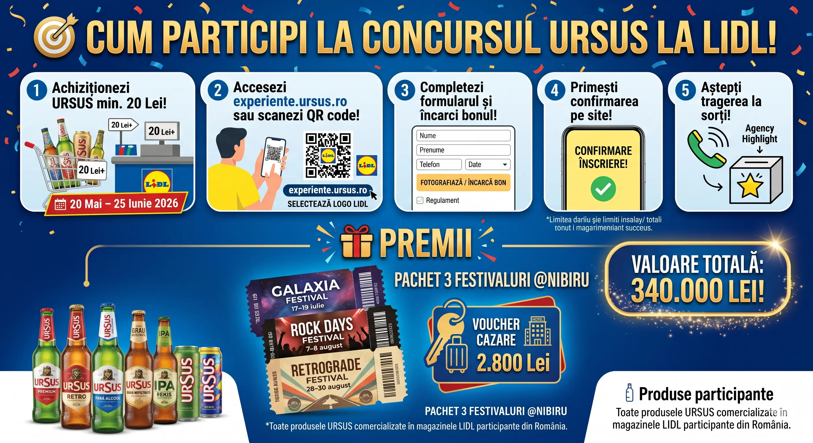 Concurs LIDL: Cumpără URSUS și câștigă festivaluri Nibiru (până pe 25 Iunie) - Concursier