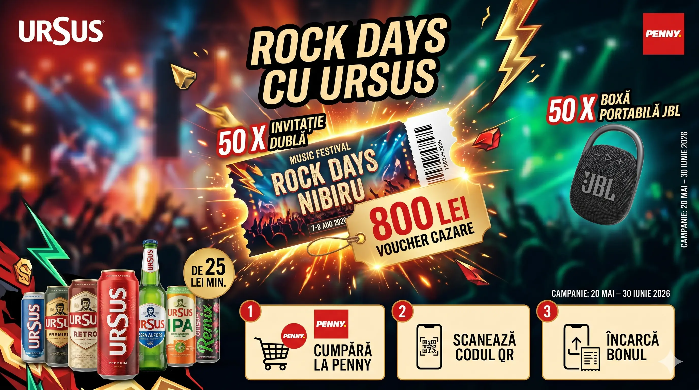 Concurs Penny: Cumpără URSUS și câștigă bilete Rock Days (până pe 30 Iunie) - Concursier
