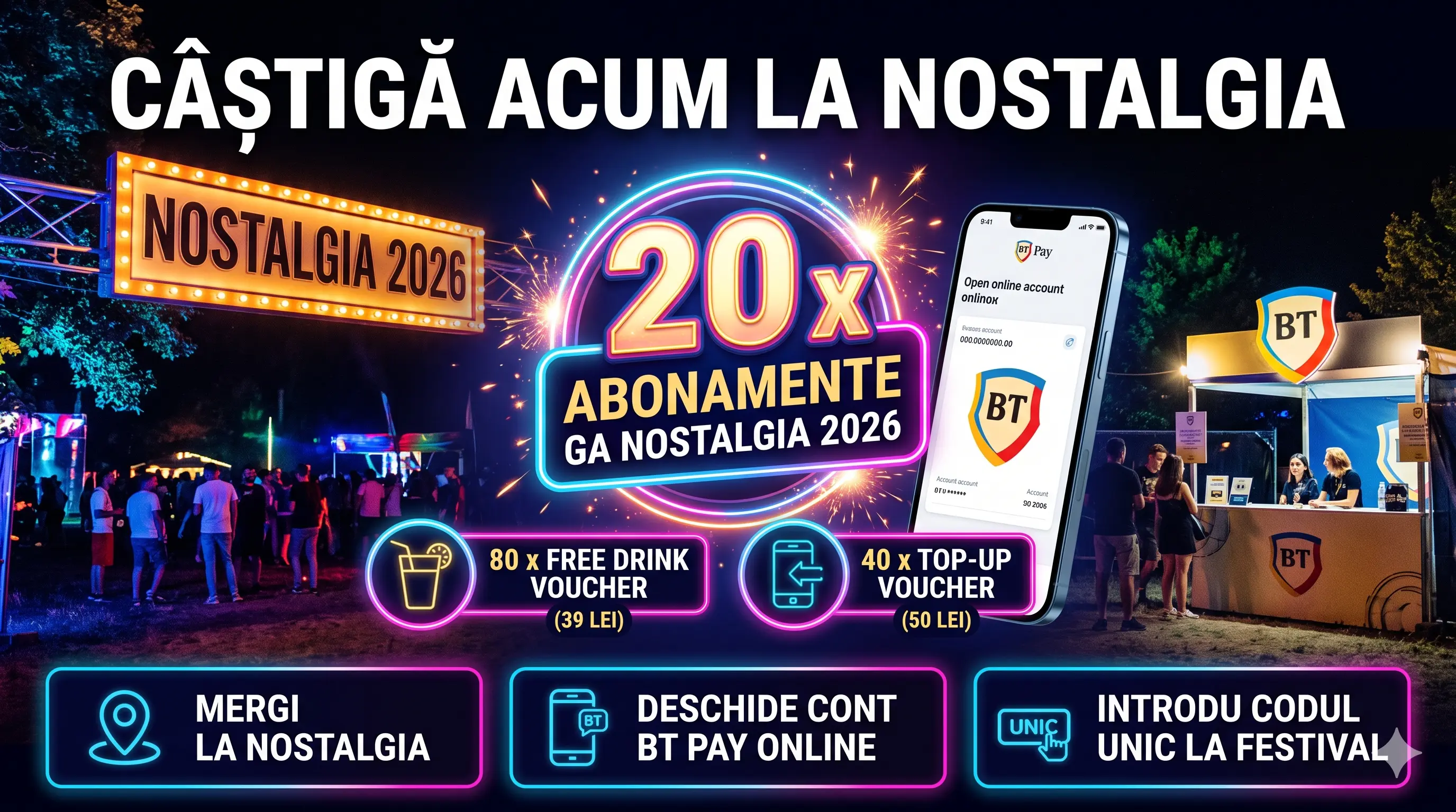 Concurs Banca Transilvania: Deschide cont și câștigă abonamente Nostalgia (până pe 28...