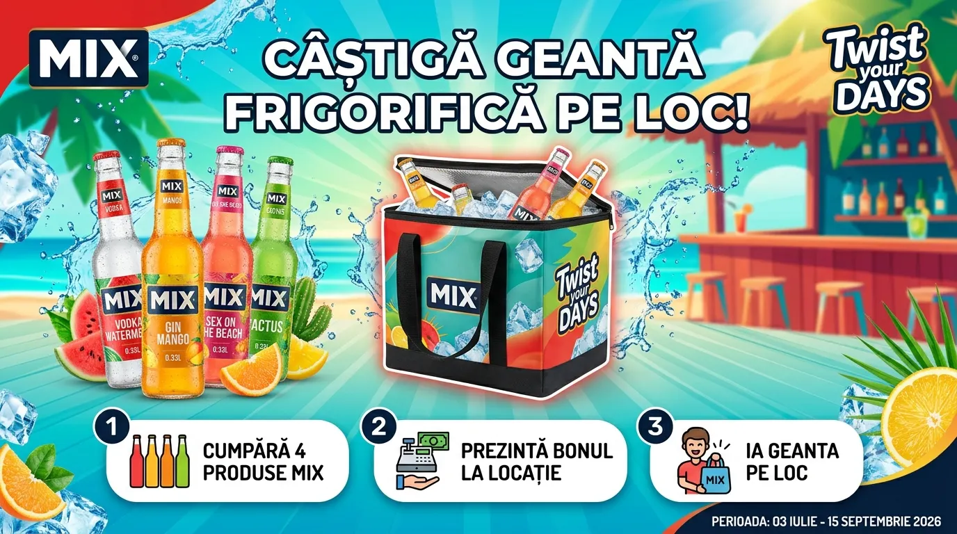 Concurs MIX Cumpără 4 produse și primește geantă frigorifică (până pe 15 septembrie) -...
