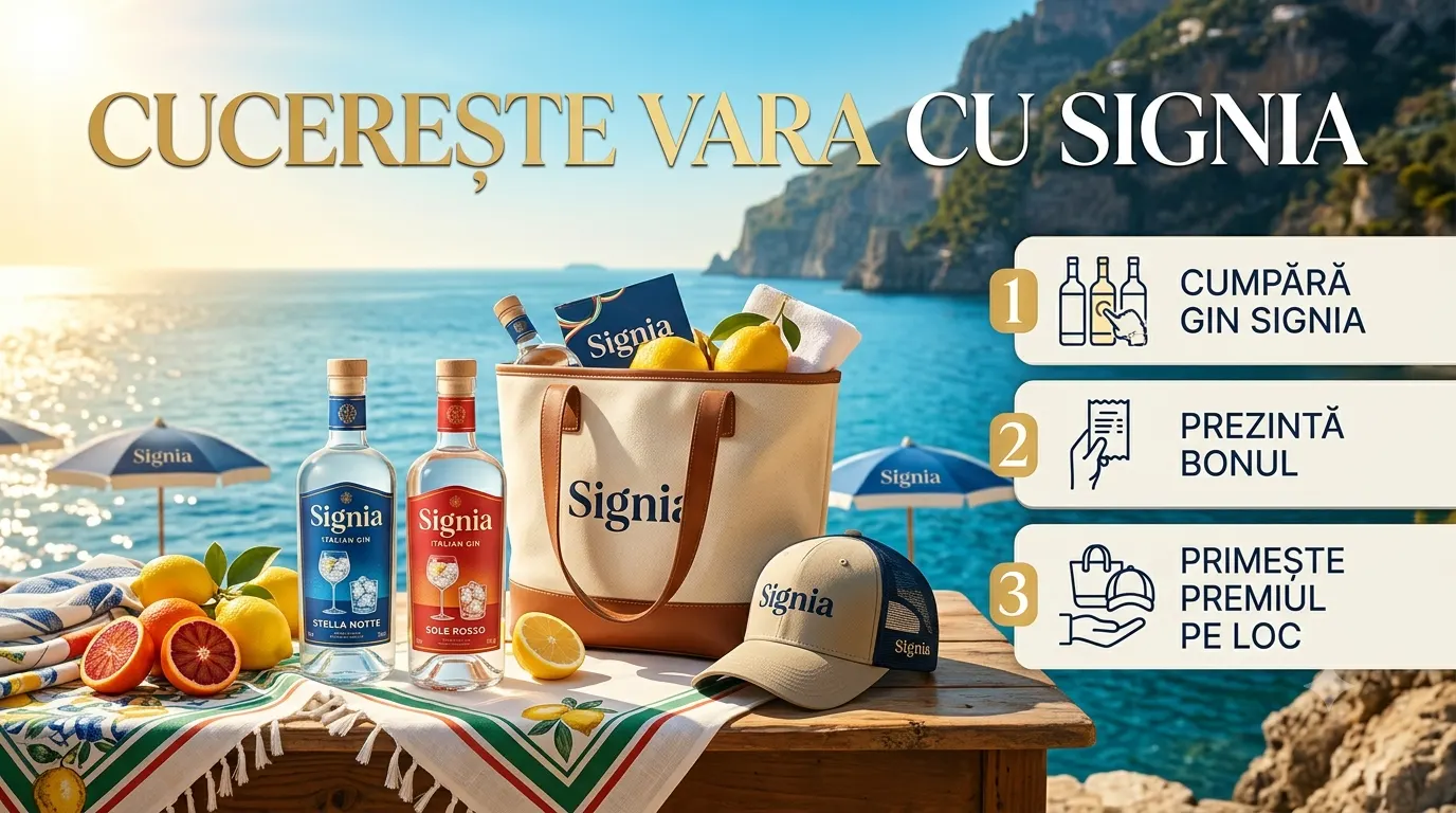 Concurs Signia: Cumpără gin și primește șapcă sau geantă de plajă (până pe 15 septembrie) -...