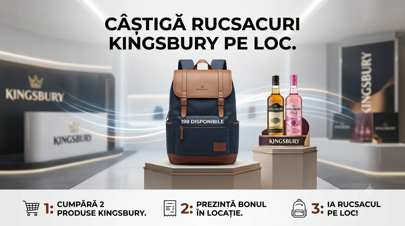 Concurs Concurs Kingsbury: Cumpără 2 produse și primești un rucsac (până pe 15 septembrie)...