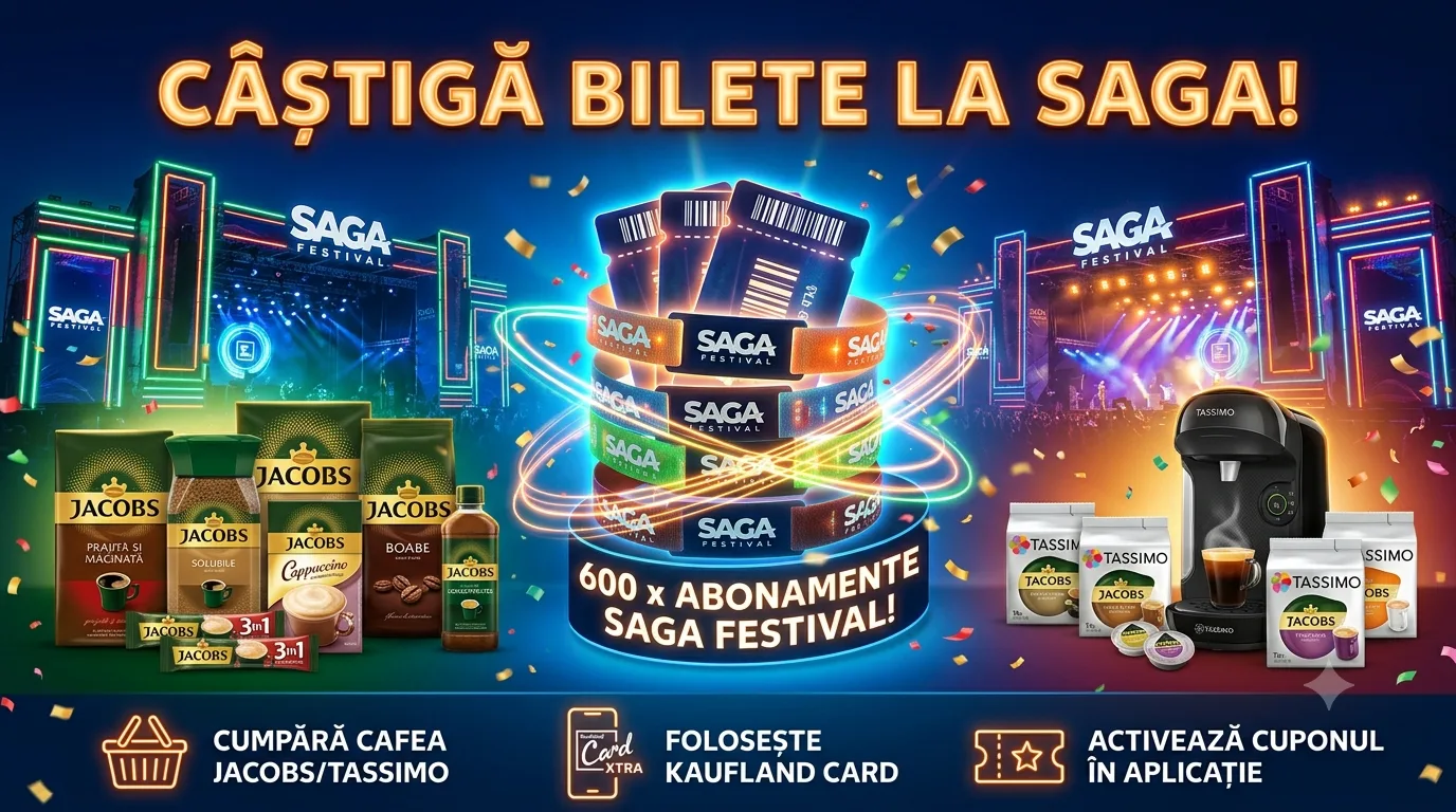 Concurs Concurs Kaufland: Cumpără cafea Jacobs sau Tassimo și câștigă acces la Festivalul...