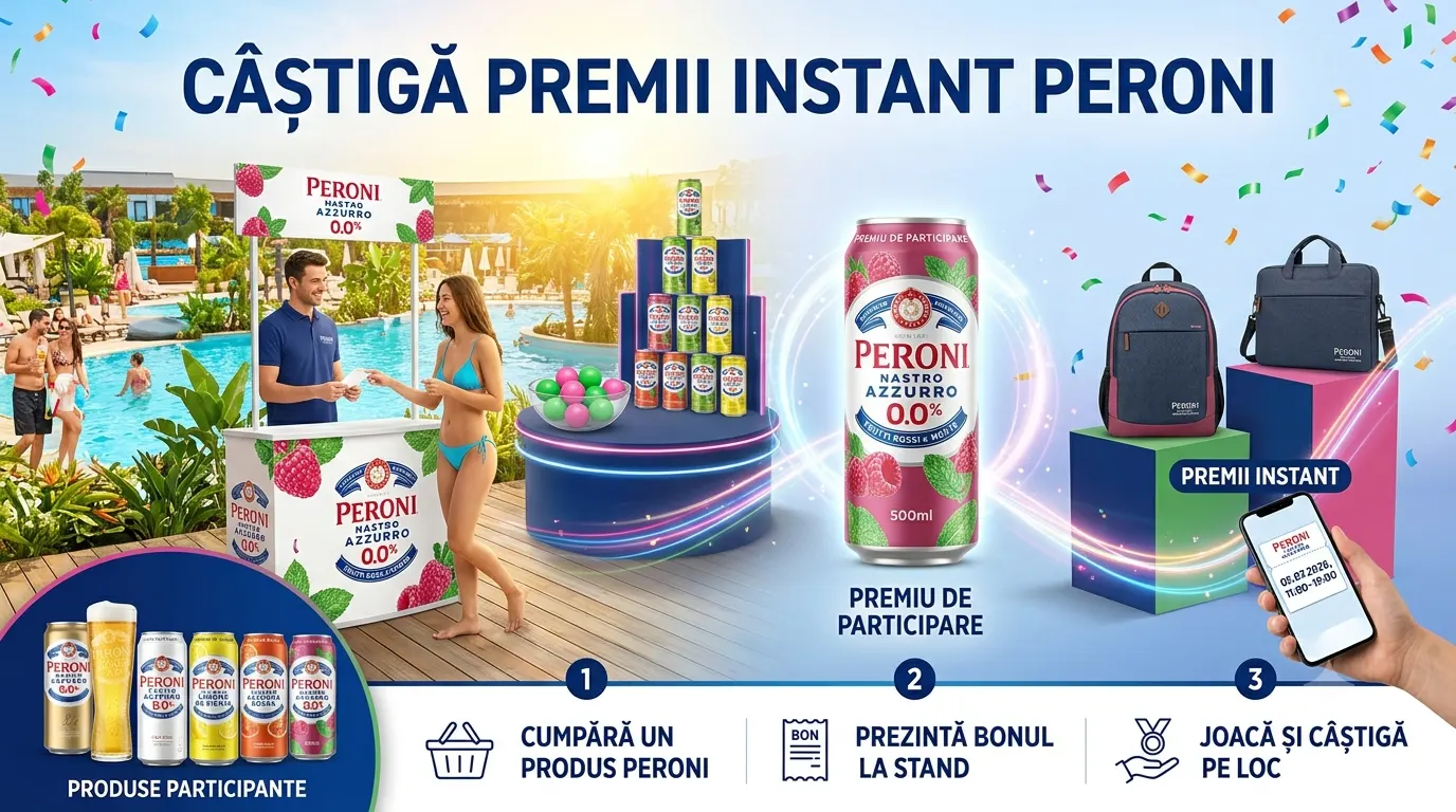 Concurs Concurs Peroni Nastro Azzurro: Cumpără și câștigă rucsac sau geantă (până pe 5...