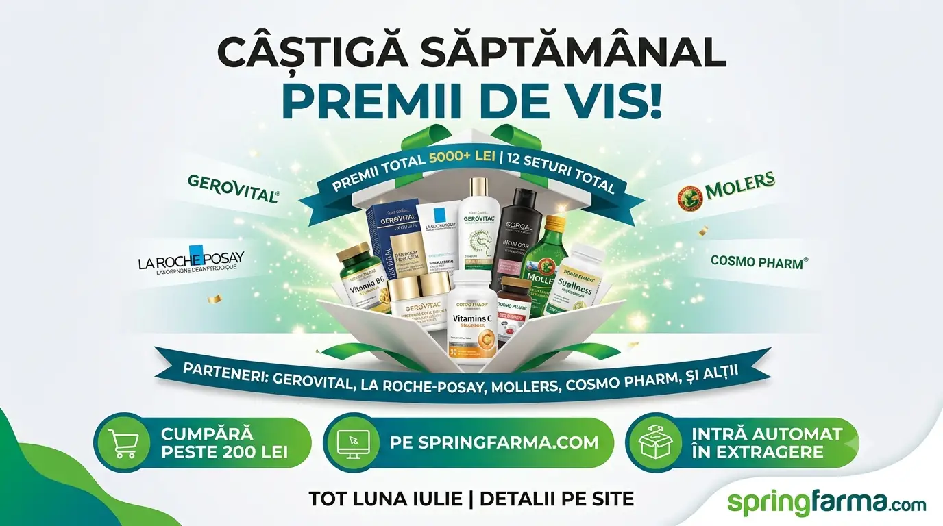 Concurs SpringFarma - Cumpără peste 200 lei și câștigă seturi cosmetice (până pe 31 iulie)...