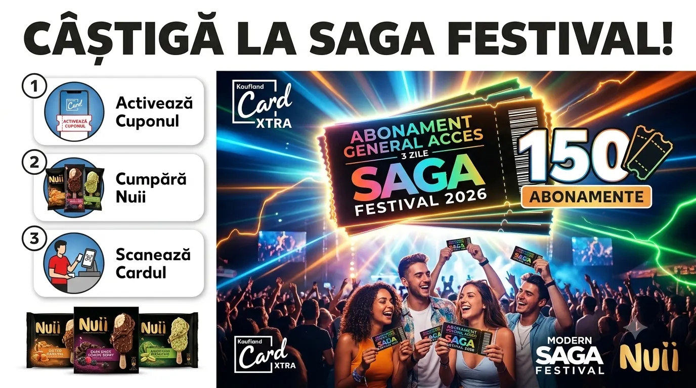 Concurs Concurs Kaufland: Cumpără produse Nuii și câștigă bilete la Saga Festival (până pe...