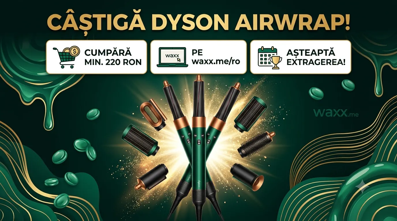 Concurs waxx.me - Cumpără peste 220 RON și câștigă un Dyson Airwrap (până pe 31 iulie) -...