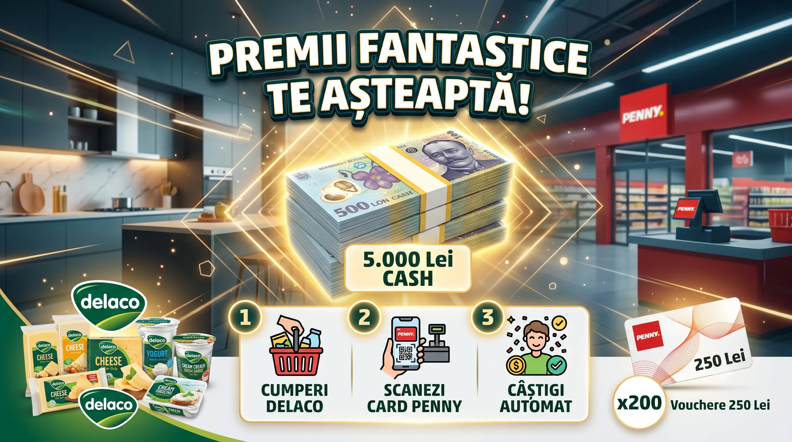 Concurs PENNY: Cumpără Delaco și câștigă vouchere și bani (până pe 16 august) - Concursier