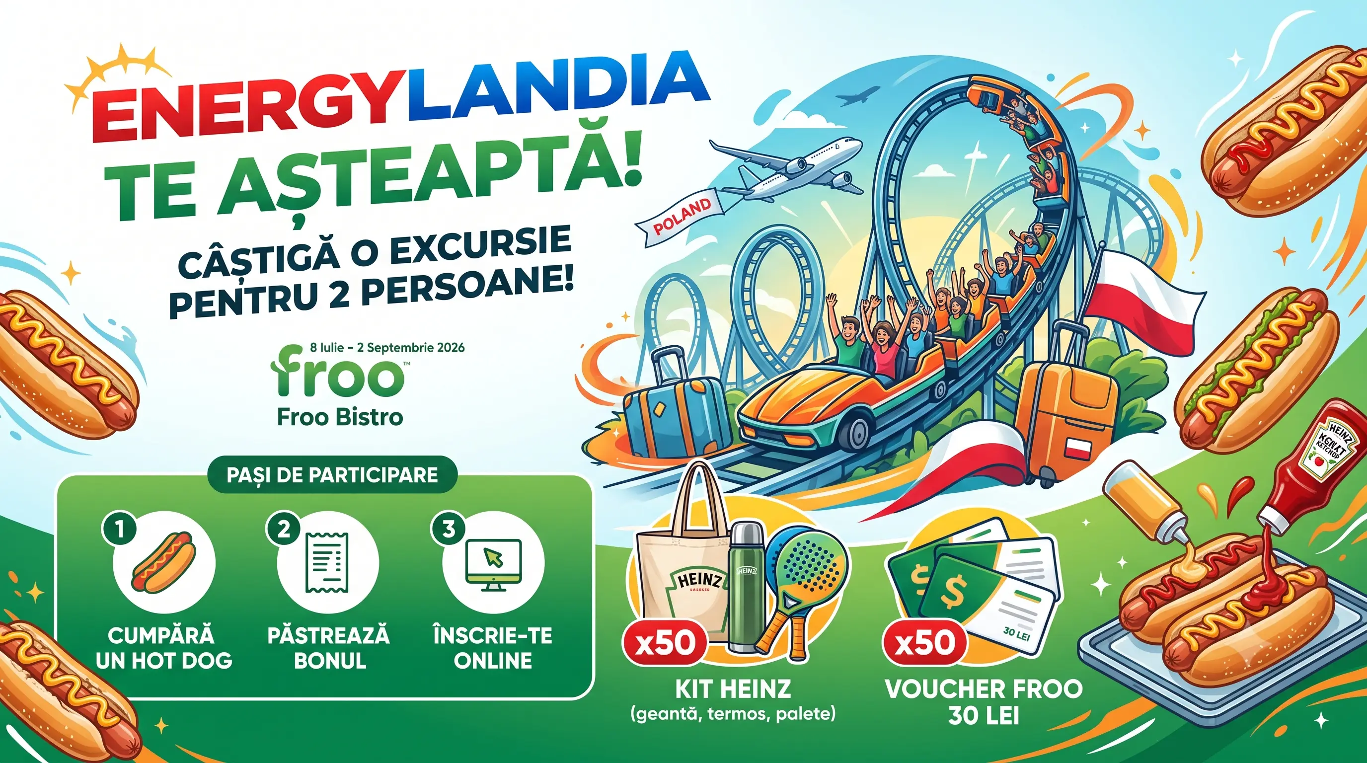 Concurs Froo: Cumpără un Hot Dog și câștigă o excursie la Energylandia (până pe 2...