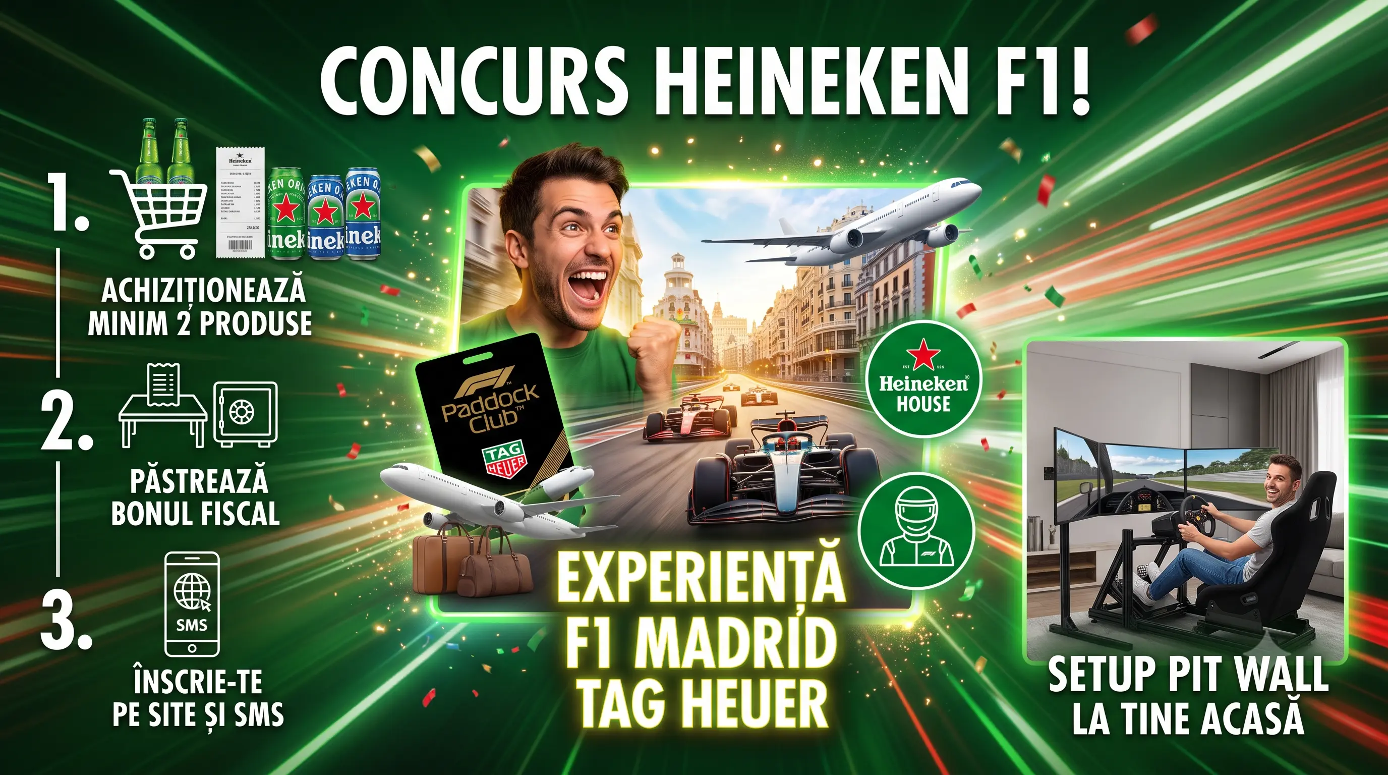 Concurs Heineken: Câștigă o experiență Formula 1 sau Setup Pit wall (până pe 30 August) -...