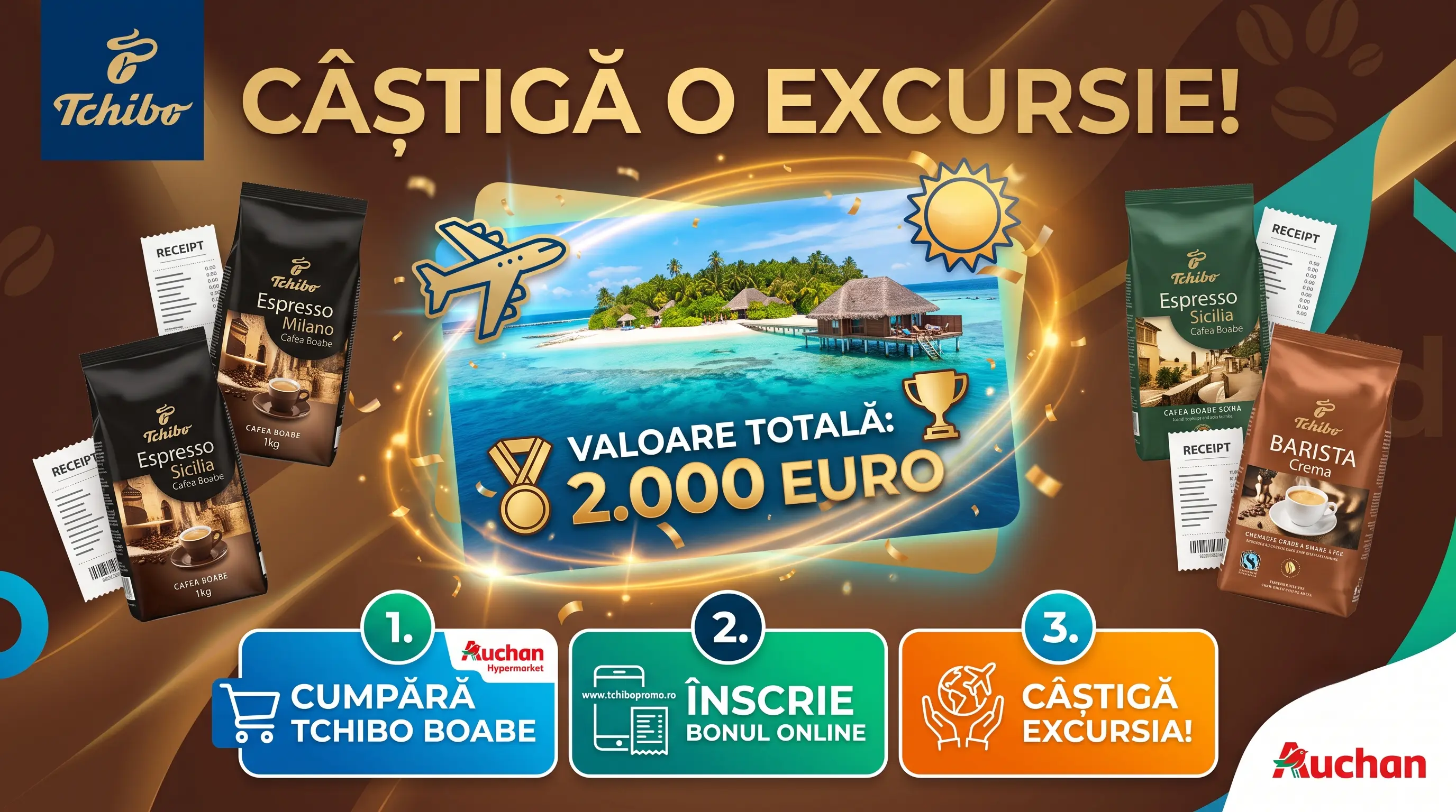 Concurs Concurs Tchibo - Cumpără cafea boabe și câștigă o excursie de 2.000 euro (până pe...
