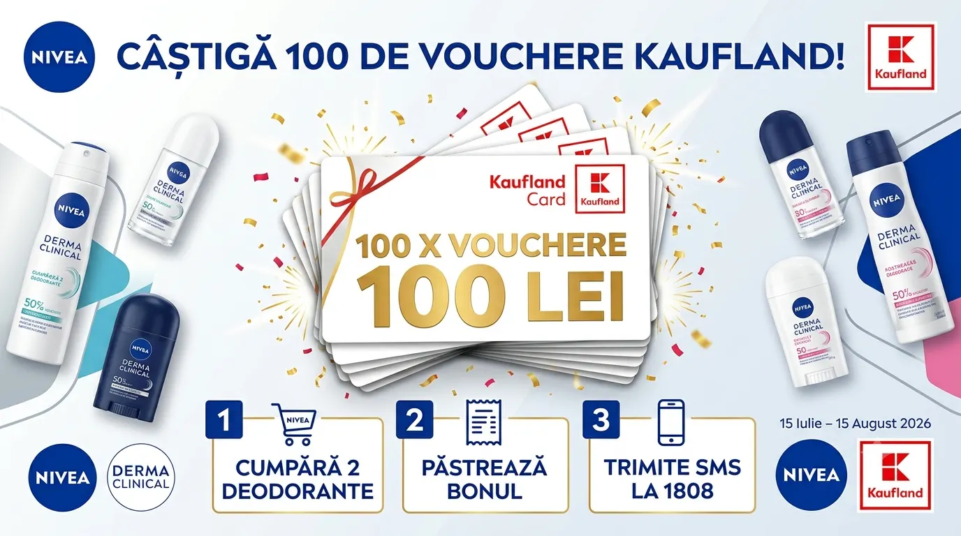 Concurs Kaufland - 100 vouchere de 100 lei (până pe 15 August) - Concursier