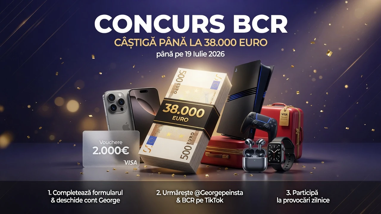 Concurs Concurs BCR: Câștigă până la 38.000 euro și PlayStation 5 Pro (până pe 19 Iulie...