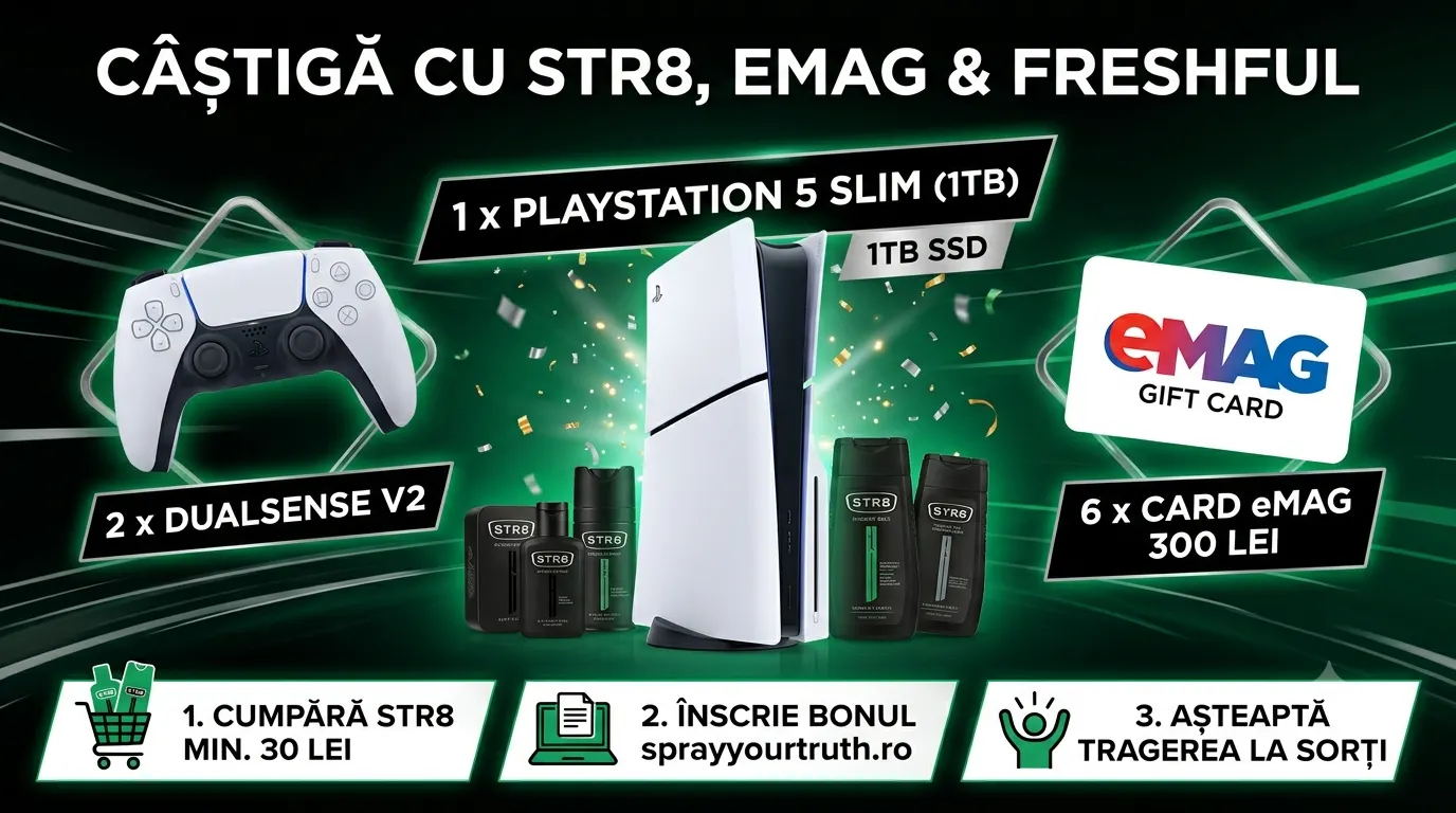 Concurs Concurs STR8: Cumpără și câștigă o Consolă PlayStation 5 (până pe 2 august) -...