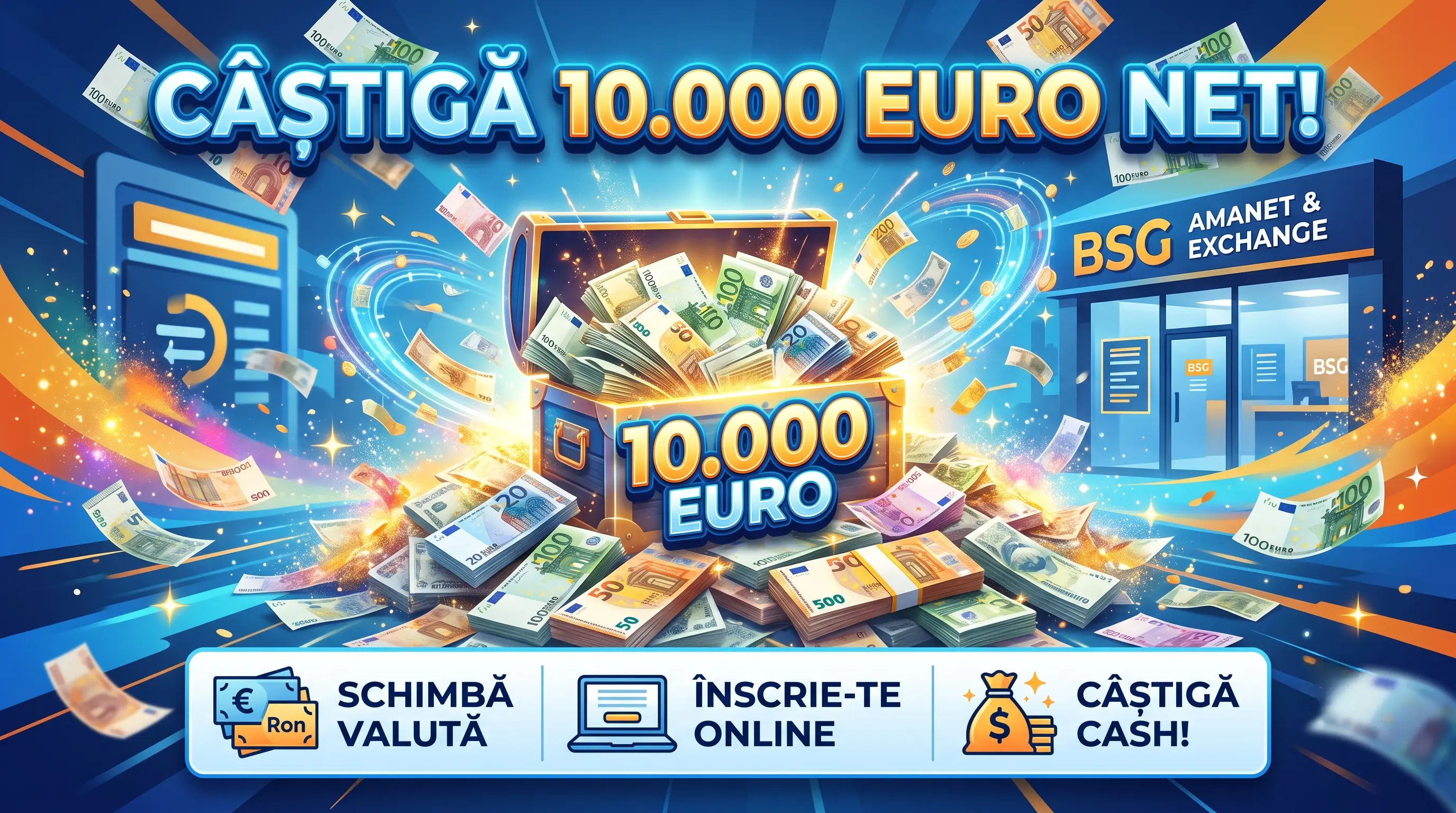 Concurs Concurs BSG Amanet & Exchange: Câștigă 1000 EURO net (până pe 22 august) - câștigă...