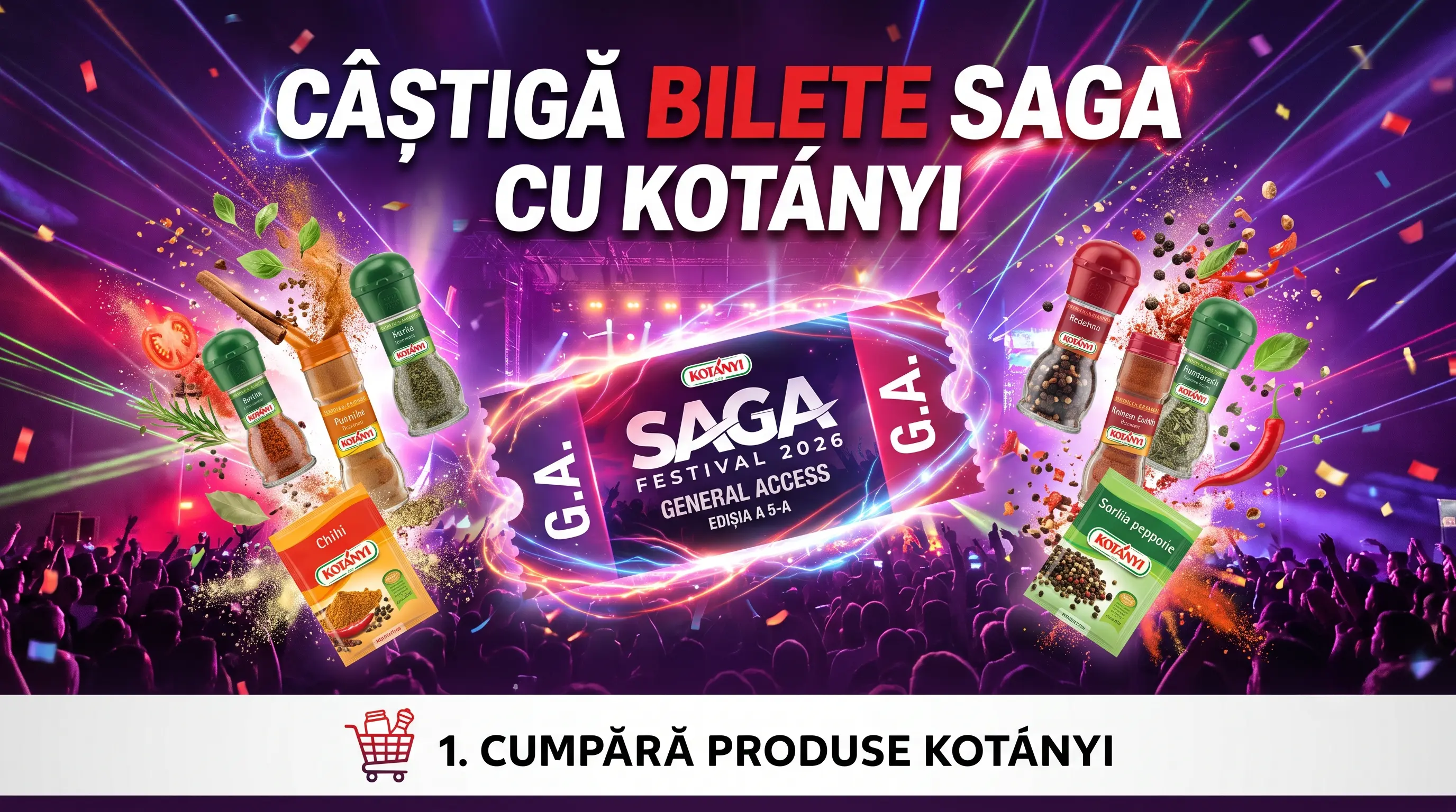 Concurs Kaufland: Cumpără Kotányi și câștigă abonamente SAGA Festival (până pe 4 august) -...