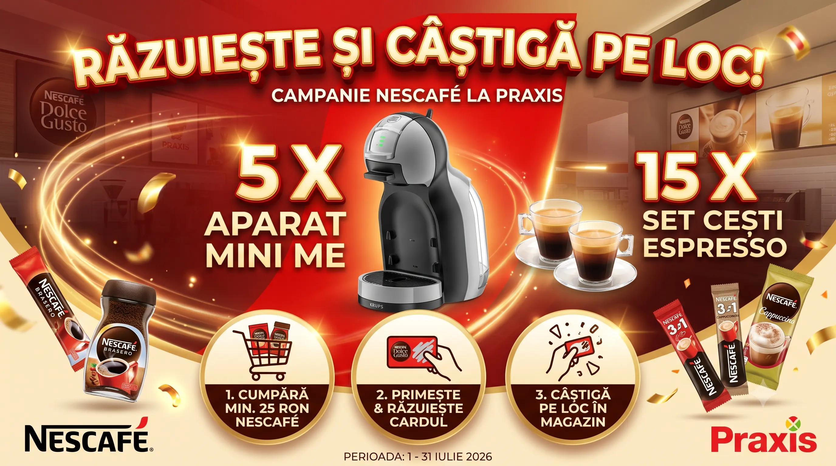 Concurs Praxis: Răzuiește și câștigă un Aparat NESCAFÉ Dolce Gusto (până pe 31 iulie) -...
