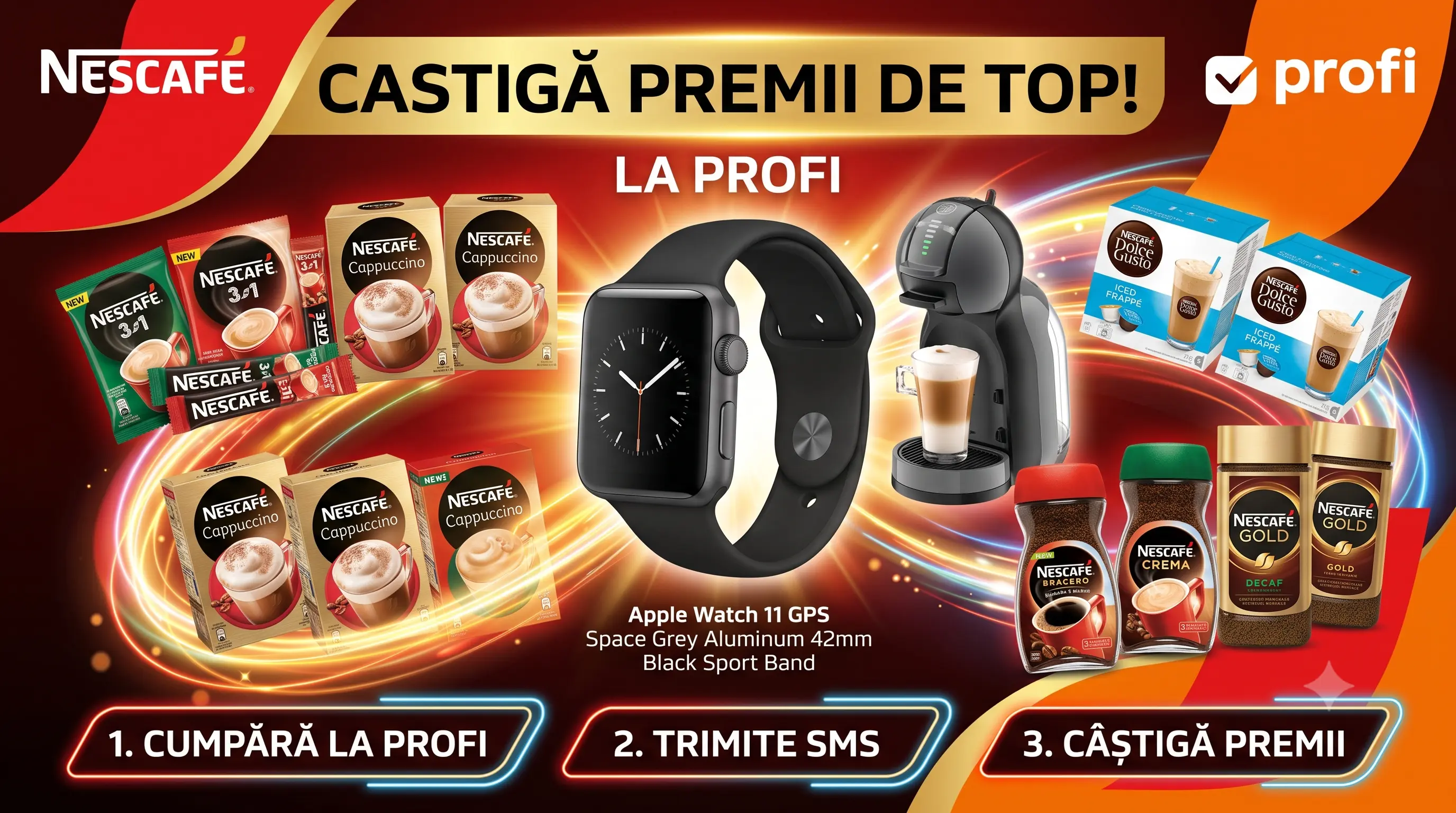 Concurs Concurs Profi: Cumpără NESCAFÉ și câștigă Apple Watch 11 (până pe 3 august) -...