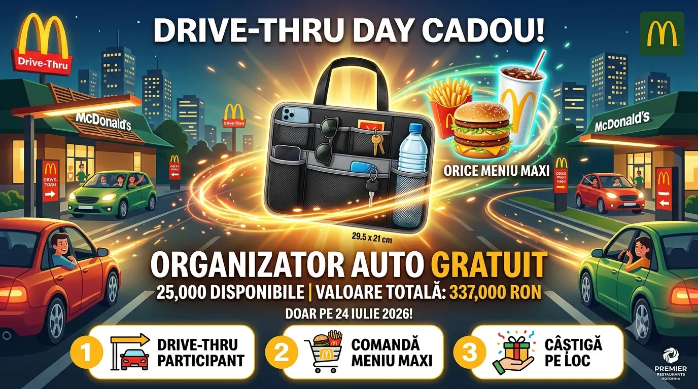Ofertă McDonald's: Comandă Meniu Maxi și primește organizator auto (până pe 24 iulie) -...