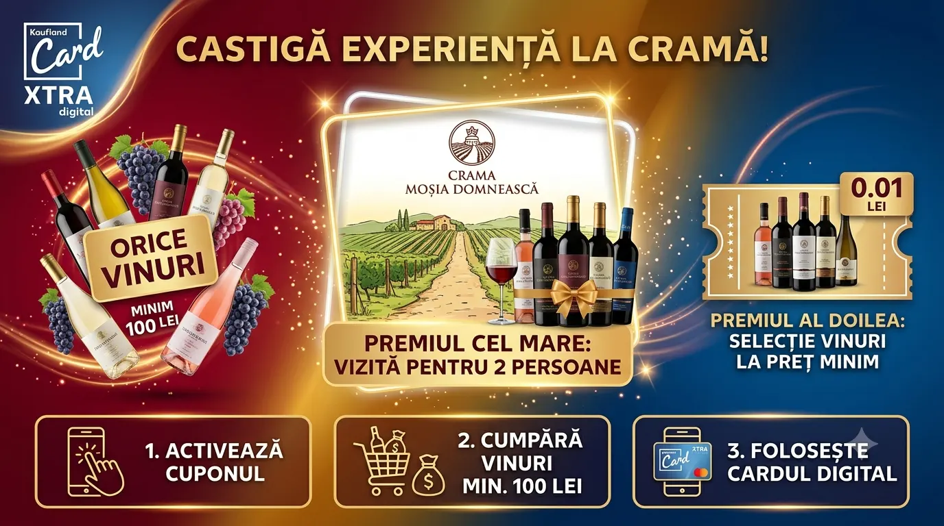 Concurs Kaufland: Vizită la Crama Moșia Domnească (până pe 11 august) - Concursier