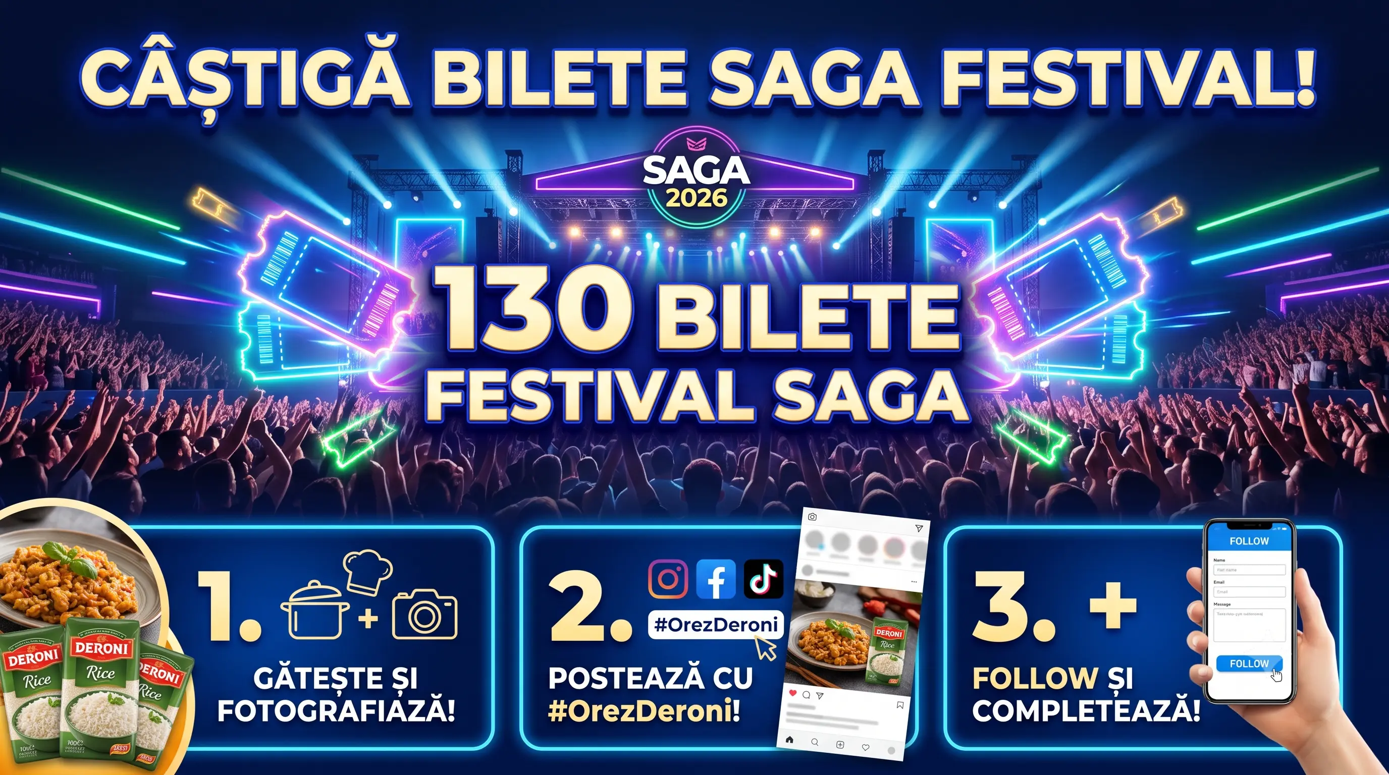 Concurs Concurs Deroni - Câștigă bilete SAGA Festival 2026 (până pe 2 august) - câștigă...