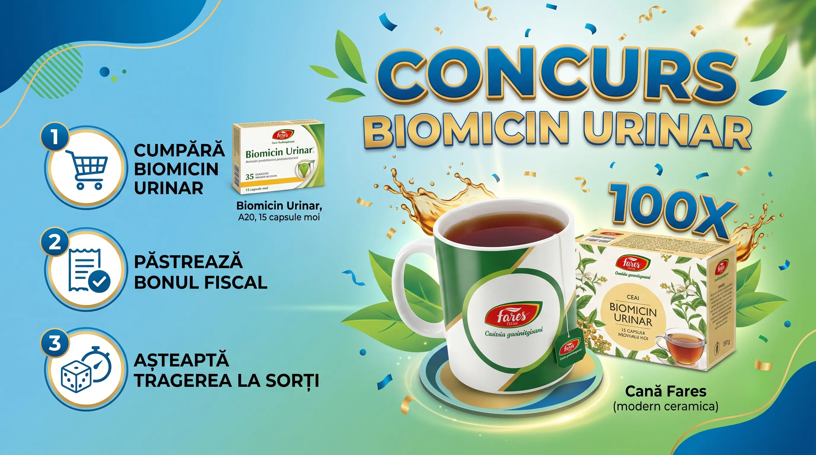 Concurs Fares: Cumpără Biomicin Urinar și câștigă un set Fares + Ceai (până pe 31 august) -...