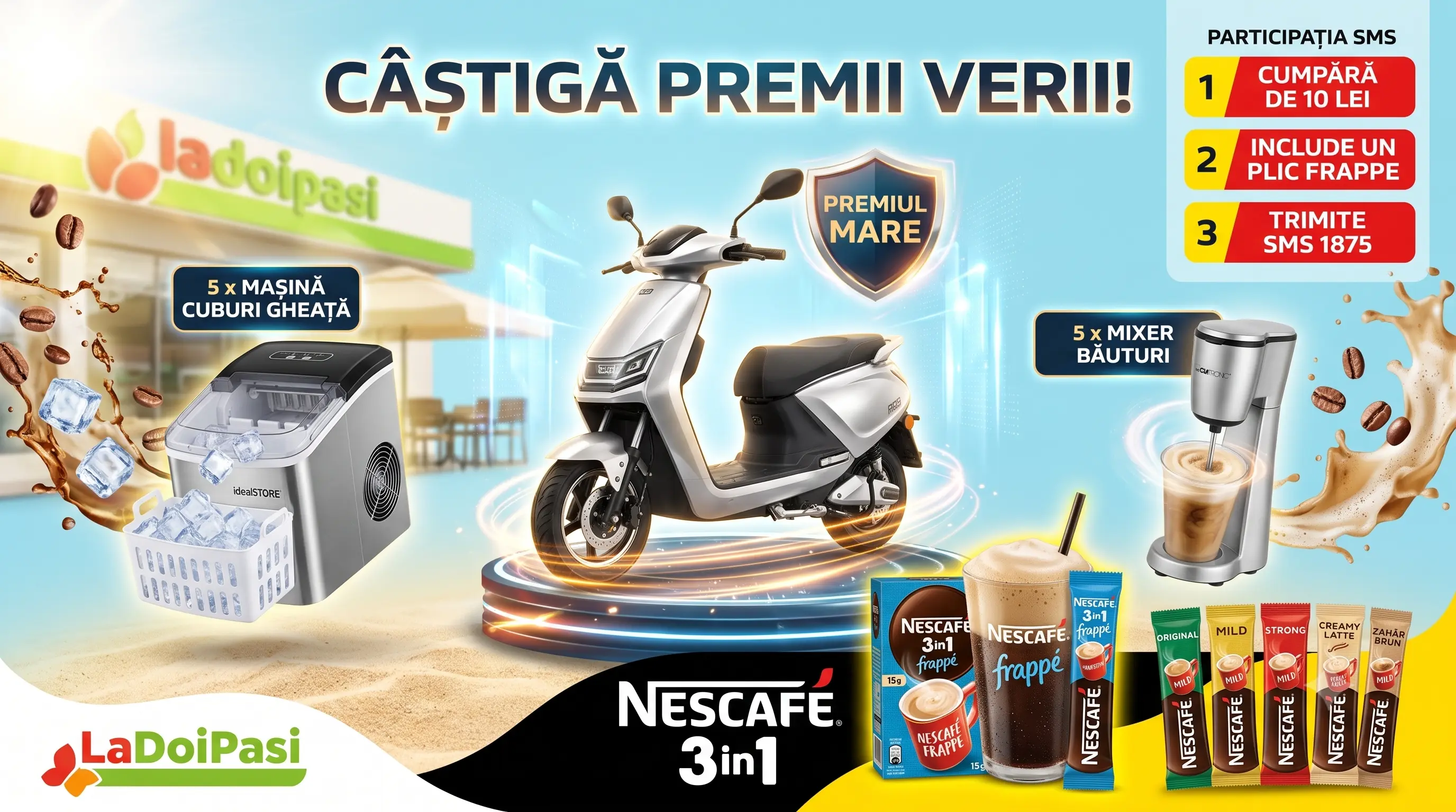 Concurs Concurs La Doi Pasi: Cumpără NESCAFE 3in1 și câștigă un scuter electric (până pe 31...