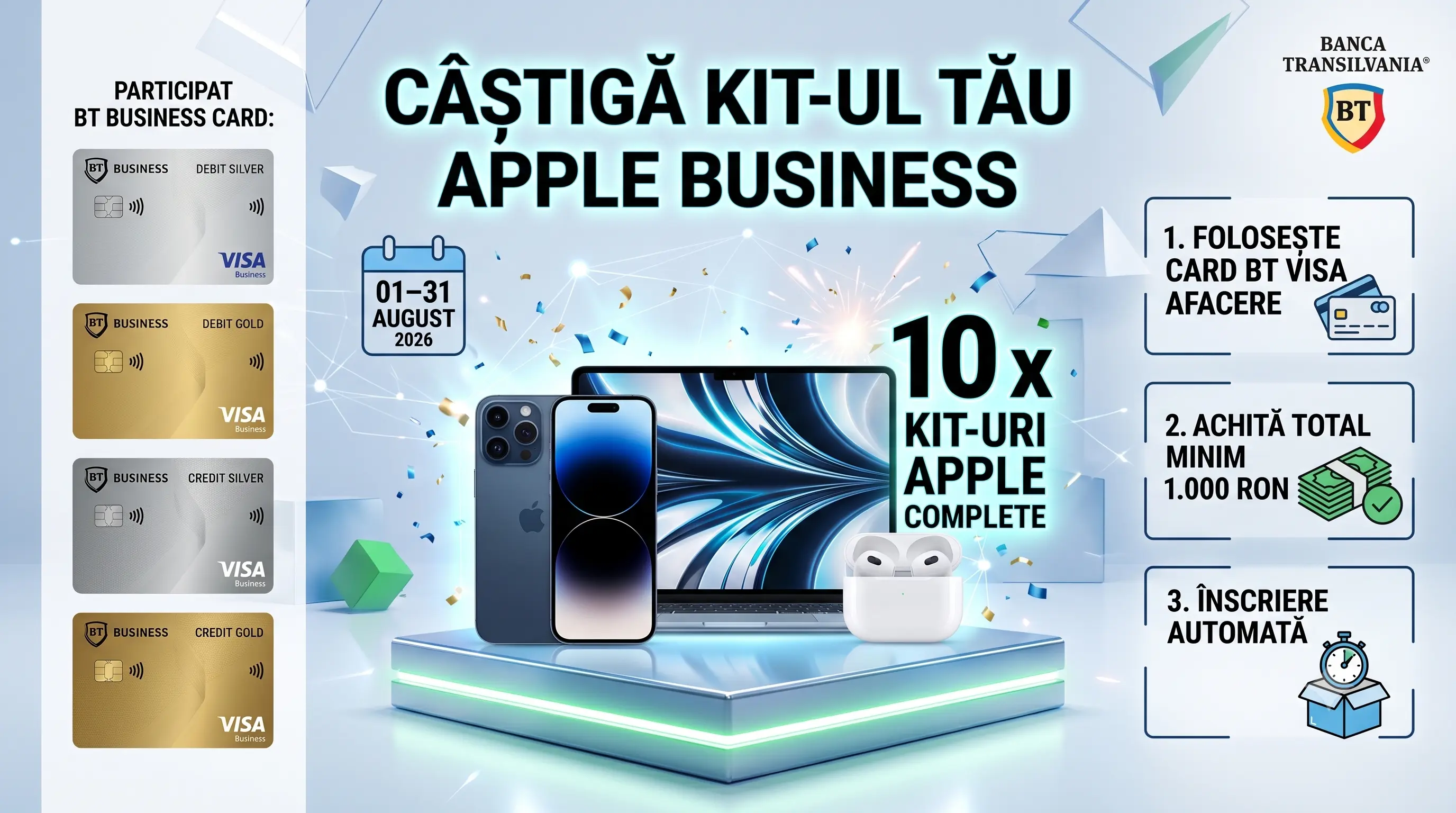 Concurs Concurs Banca Transilvania: Câștigă un Kit Apple complet (până pe 31 August) -...