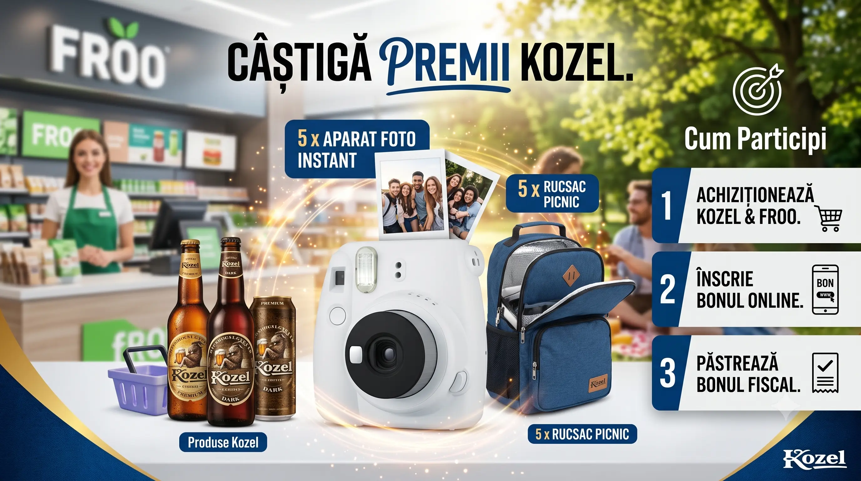Concurs Concurs FROO - Cumpără Kozel și câștigă aparat foto (până pe 31 August) - câștigă...