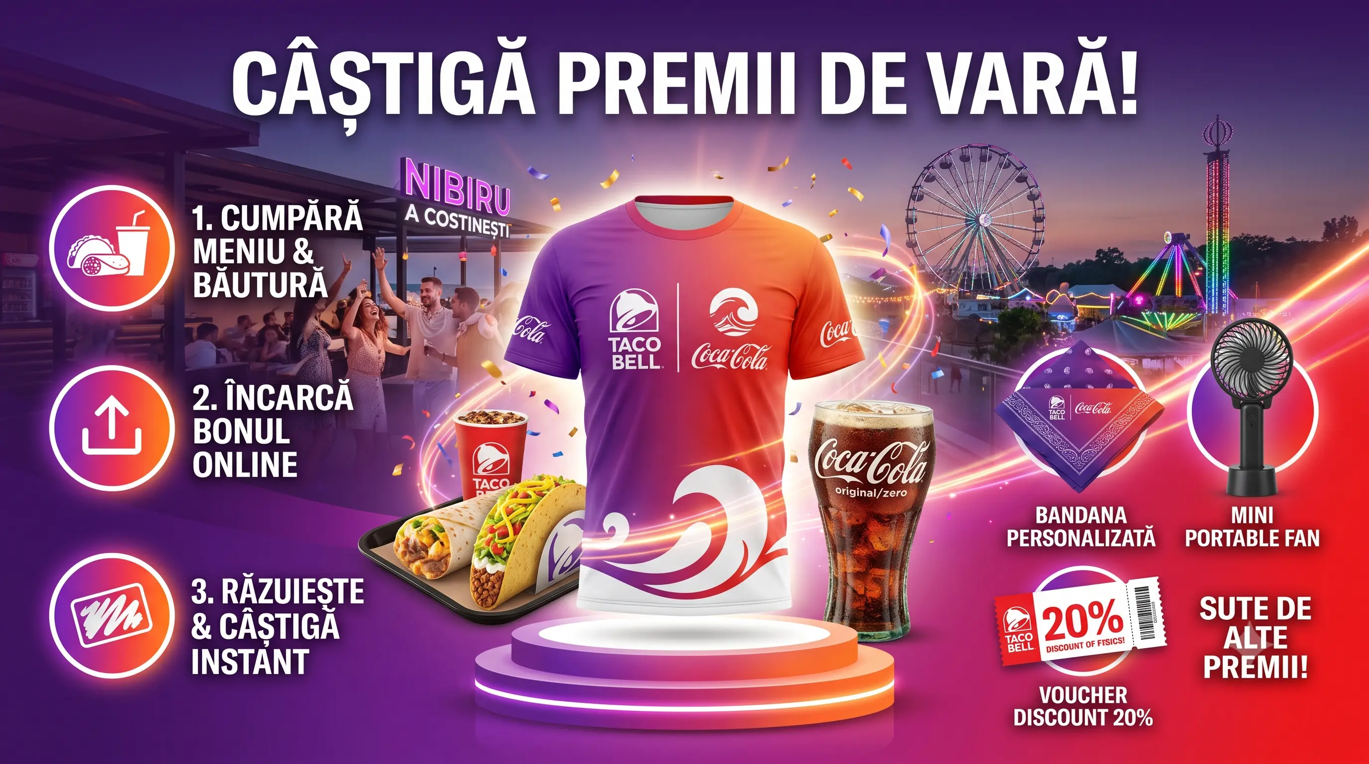 Concurs Coca-Cola și Taco Bell: Răzuiește și câștigă premii (până pe 30 August) - Concursier