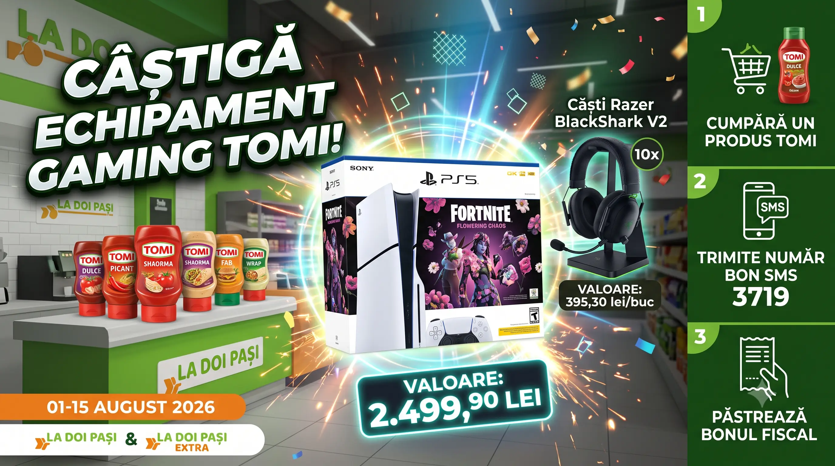 Concurs La Doi Pași: Cumpără Tomi și câștigă PS5 Slim (până pe 15 August) - Concursier