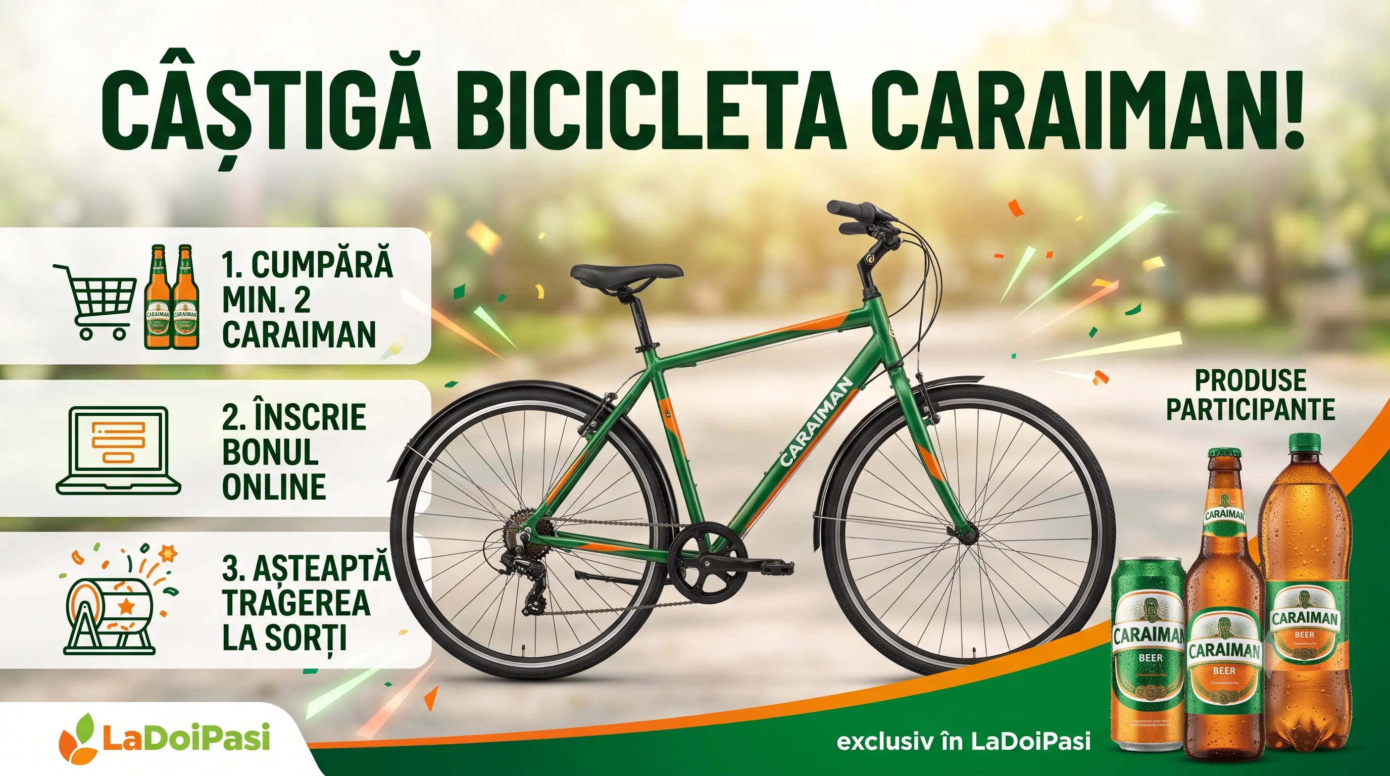 Concurs LaDoiPasi: Cumpără 2 beri Caraiman și câștigă o bicicletă (până pe 13 Septembrie) -...