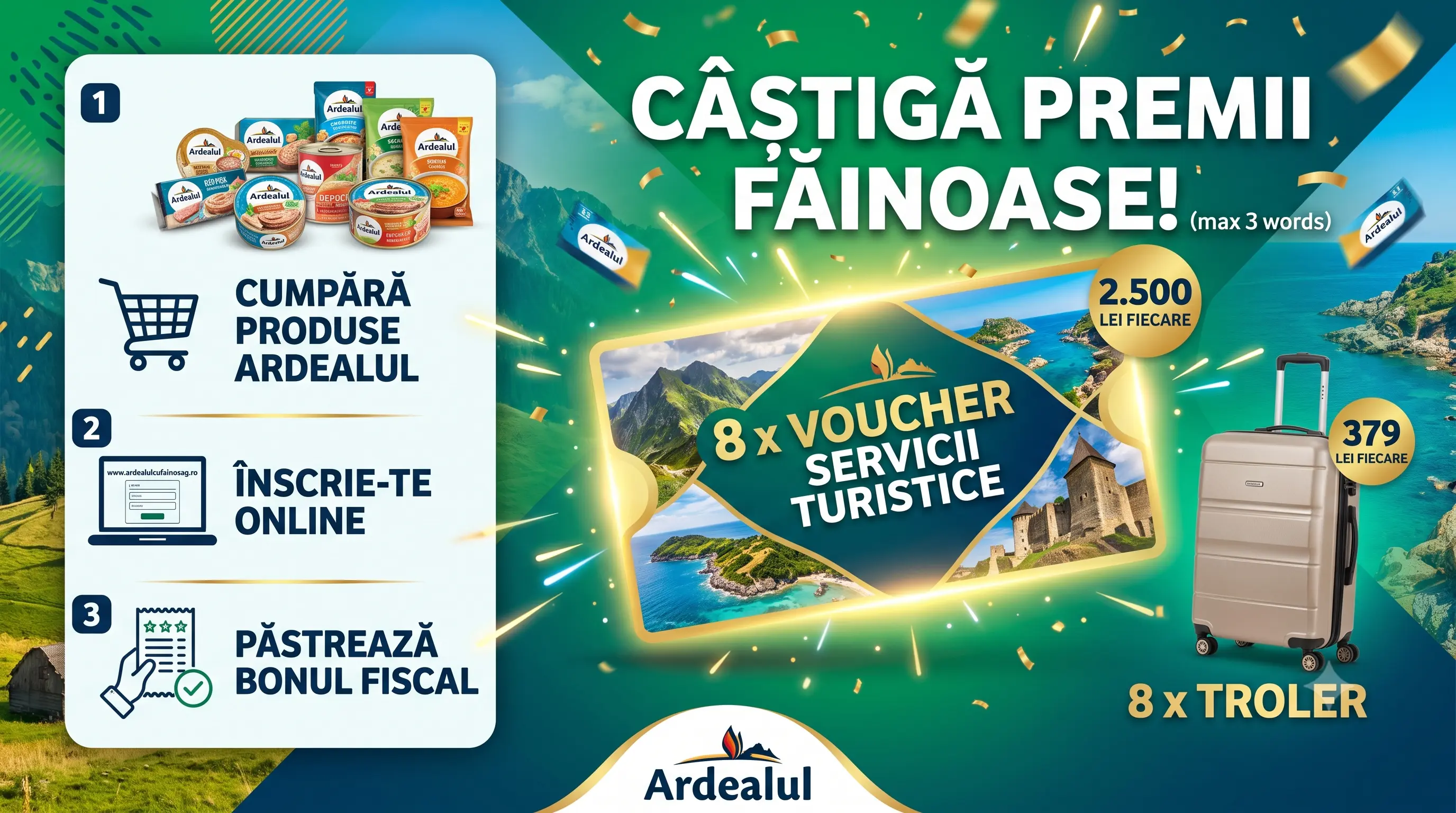 Concurs Ardealul - Cumpără și câștigă vacanțe în România (până pe 30 August) - Concursier