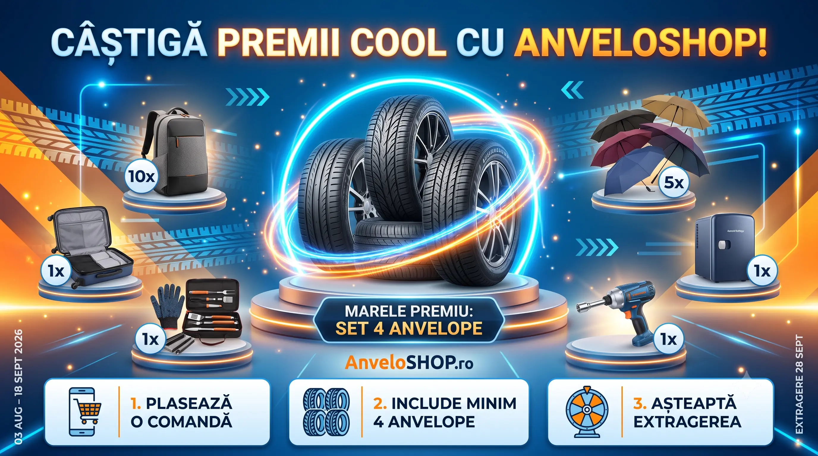 Concurs AnveloSHOP: Cumpără anvelope și câștigă set de 4 anvelope (până pe 18 Septembrie) -...