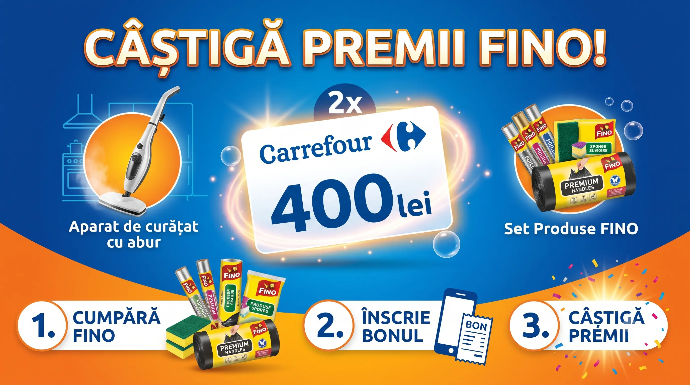 Concurs Concurs Carrefour: Cumpără produse FINO și câștigă premii valoroase (până pe 18...