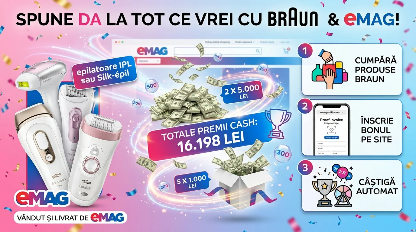 Concurs eMAG: Cumpără un Braun și câștigă premii în bani (până pe 30 Septembrie) - Concursier