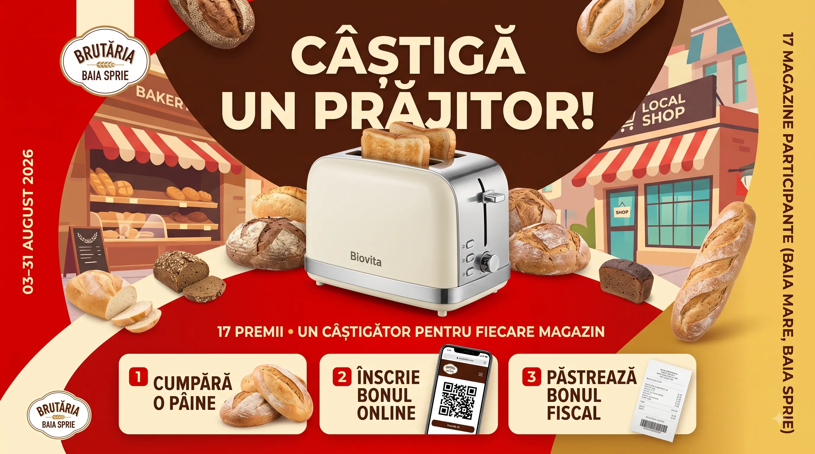 Concurs Local Shop - Cumpără pâine și câștigă un prăjitor Biovita (până pe 31 August) -...