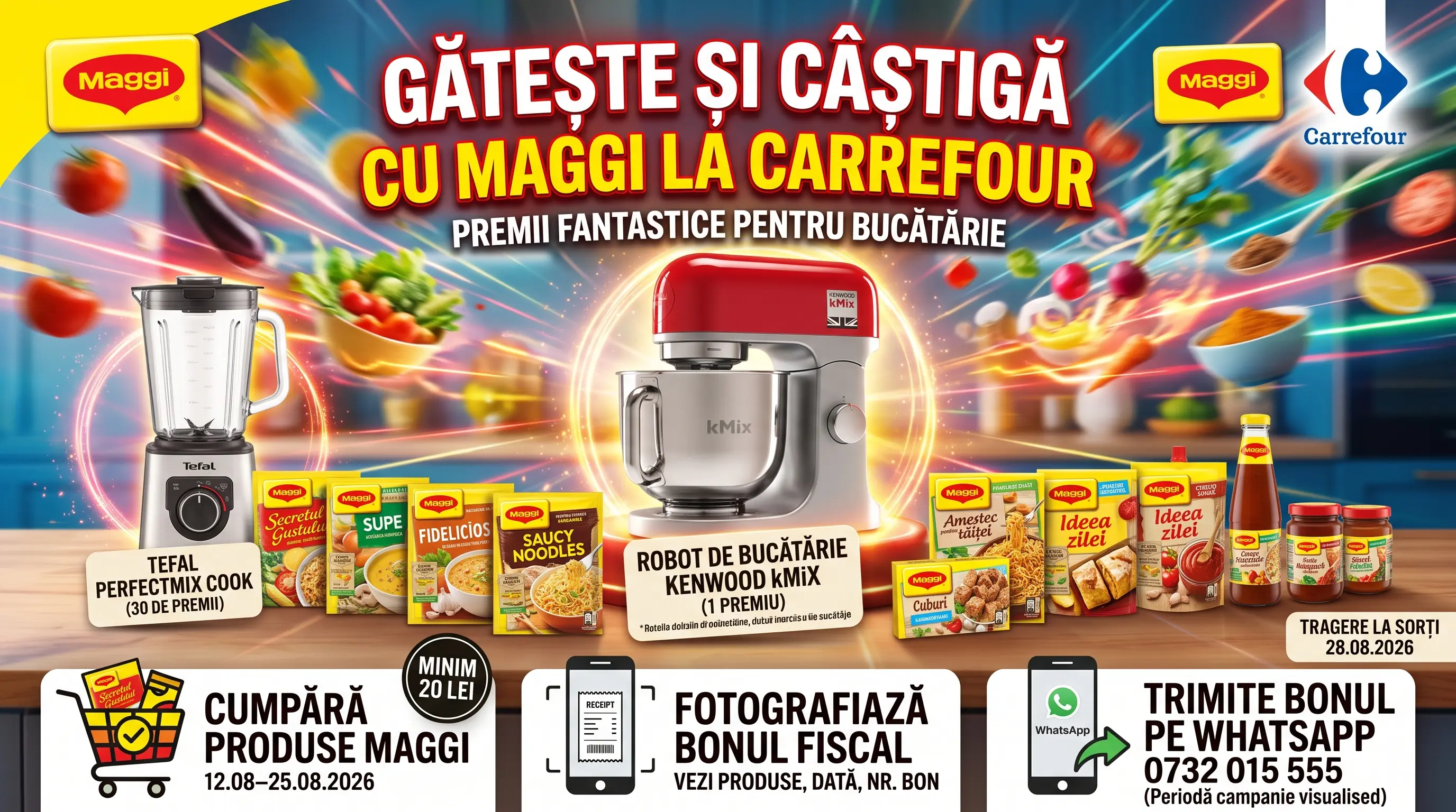 Concurs Concurs Carrefour: Cumpără produse MAGGI și câștigă un robot de bucătărie KENWOOD...