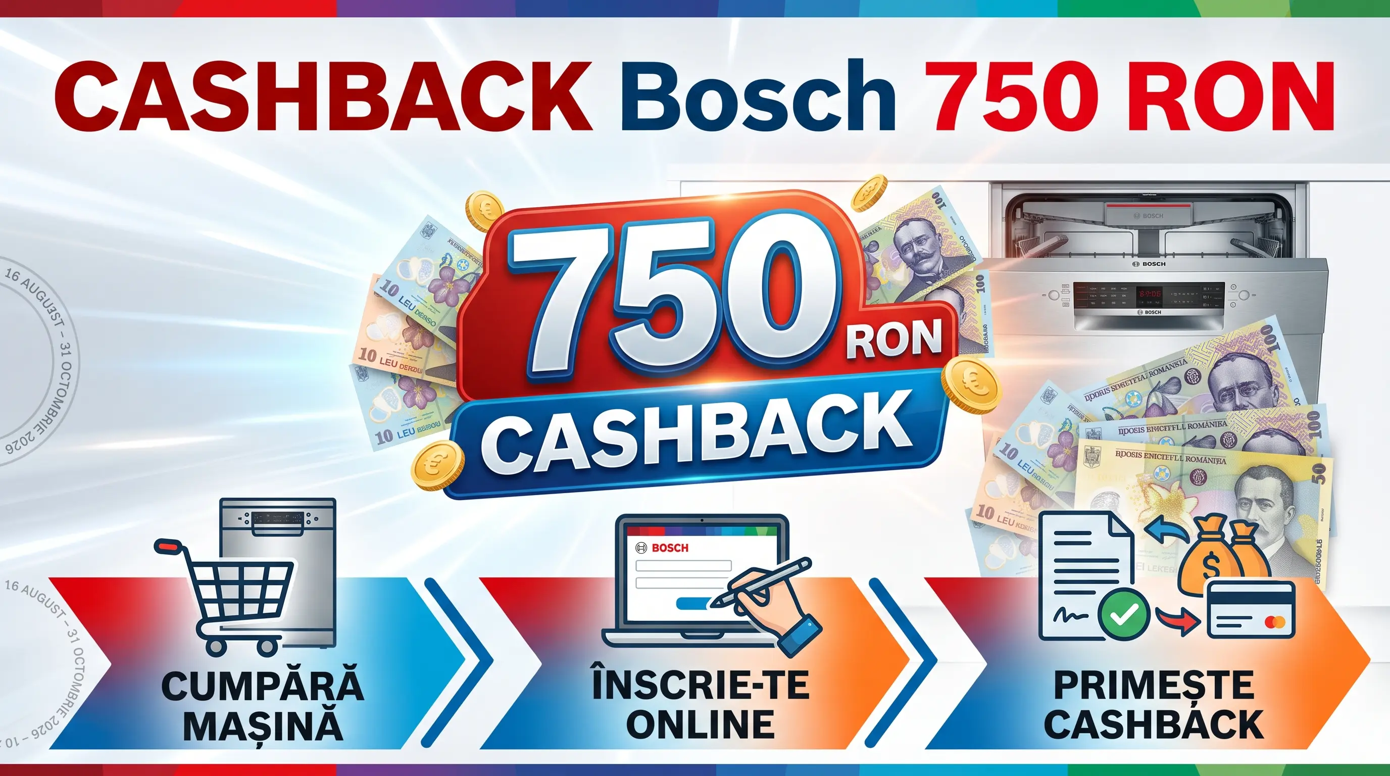 Ofertă Bosch Cashback 750 RON până pe 31 octombrie - Concursier