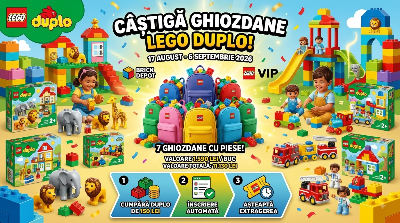 Concurs Concurs LEGO - Seturi DUPLO până pe 6 septembrie - câștigă Ghiozdan plin cu piese...