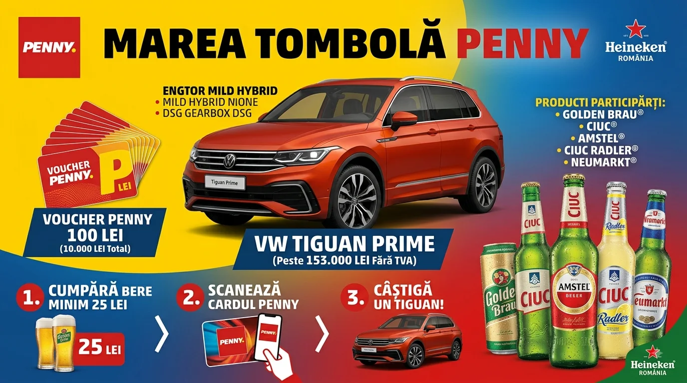 Concurs Penny: Cumpără bere și câștigă un Volkswagen Tiguan (până pe 15 octombrie) - Concursier