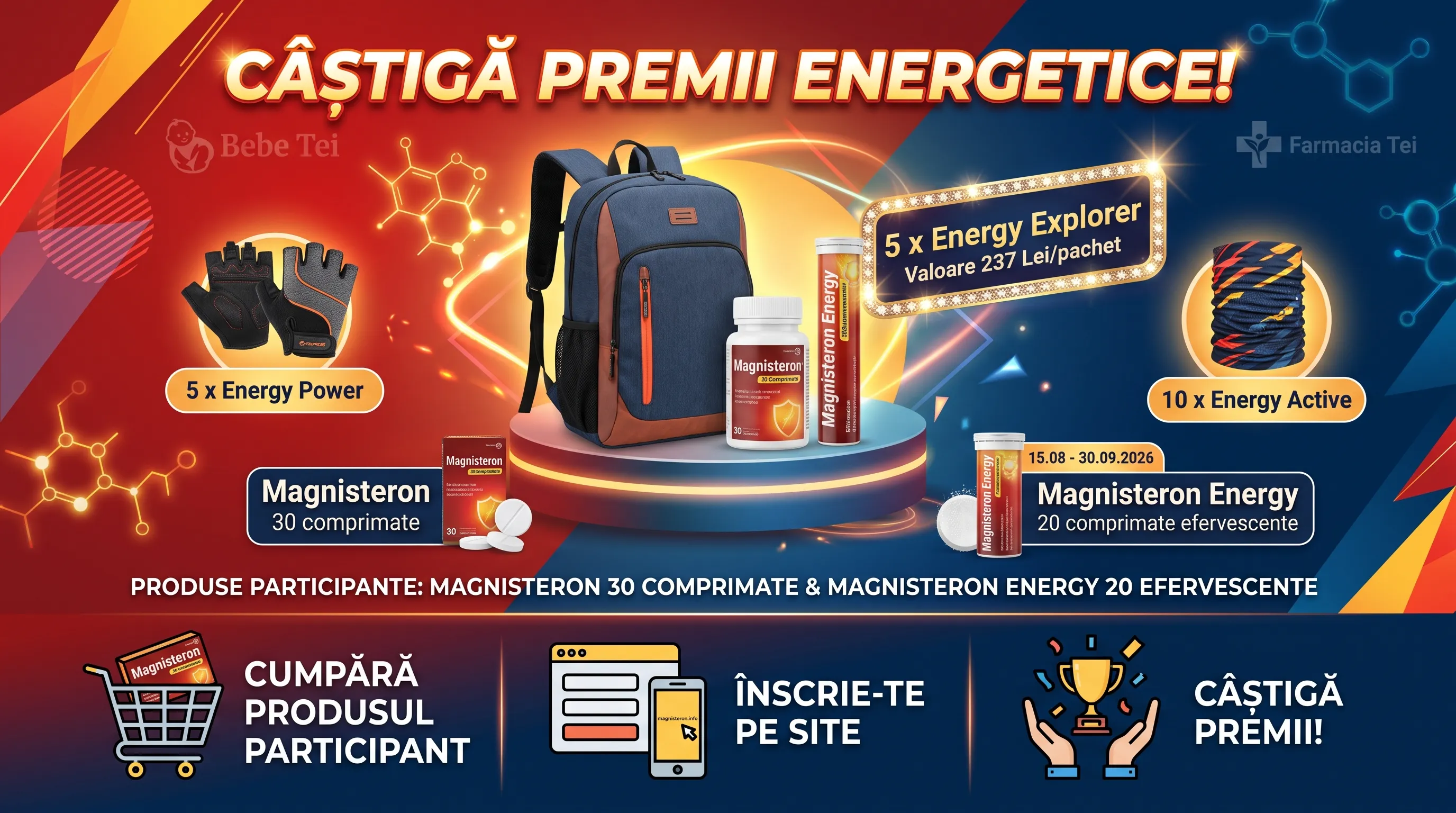 Concurs Farmacia Tei: Cumpără Magnisteron și câștigă Energy Explorer (până pe 30...