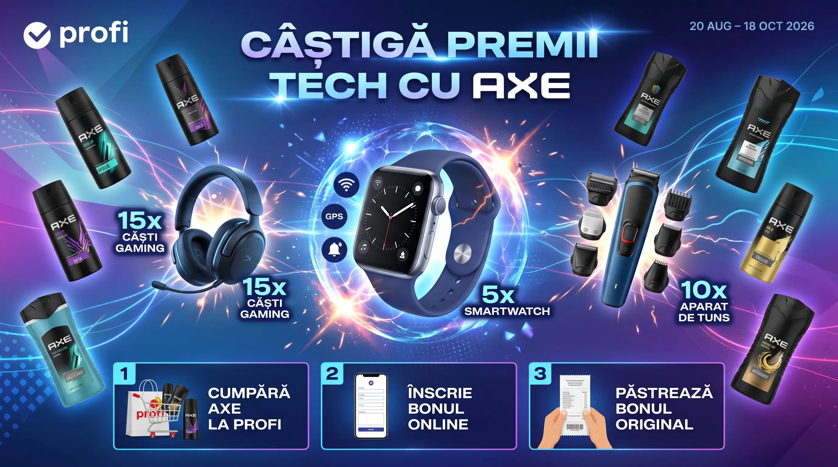 Concurs Profi - Cumpără Axe și câștigă smartwatch (până pe 18 octombrie) - Concursier