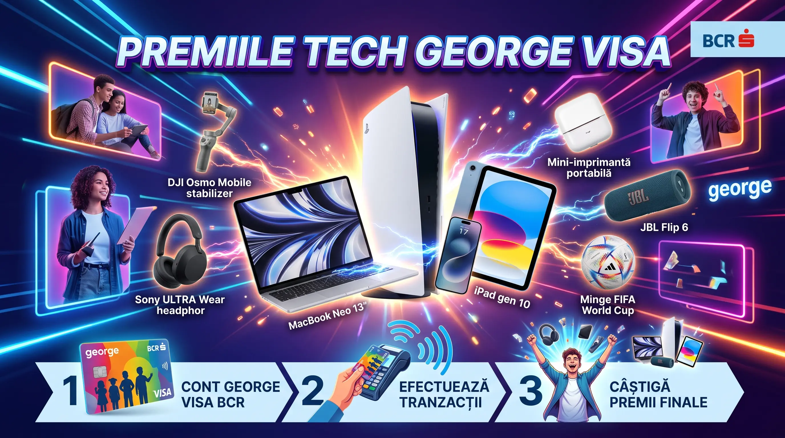 Concurs BCR: Câștigă un MacBook Neo sau iPhone 17 (până pe 31 Decembrie) - Concursier