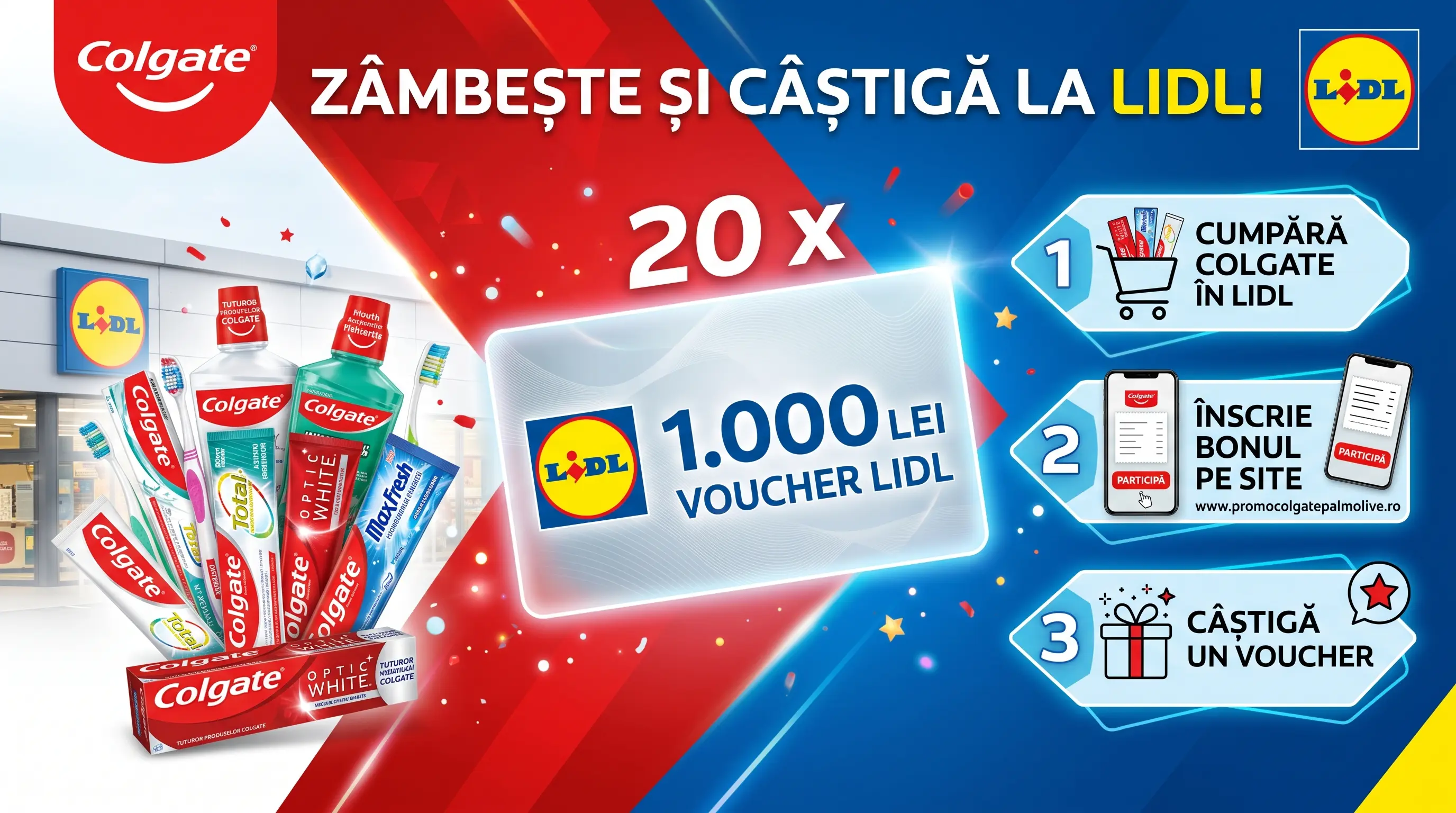 Concurs Lidl - Cumpără Colgate și câștigă voucher de 1.000 lei (până pe 4 octombrie) -...