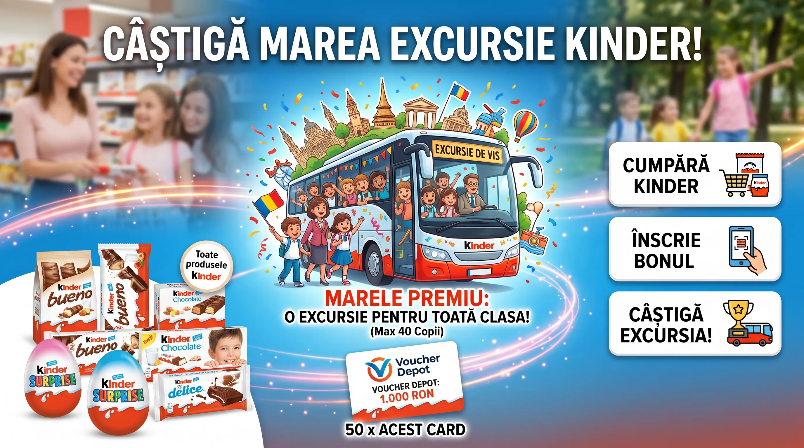 Concurs Concurs Kinder: Cumpără și câștigă o excursie pentru copii (până pe 30 Septembrie)...