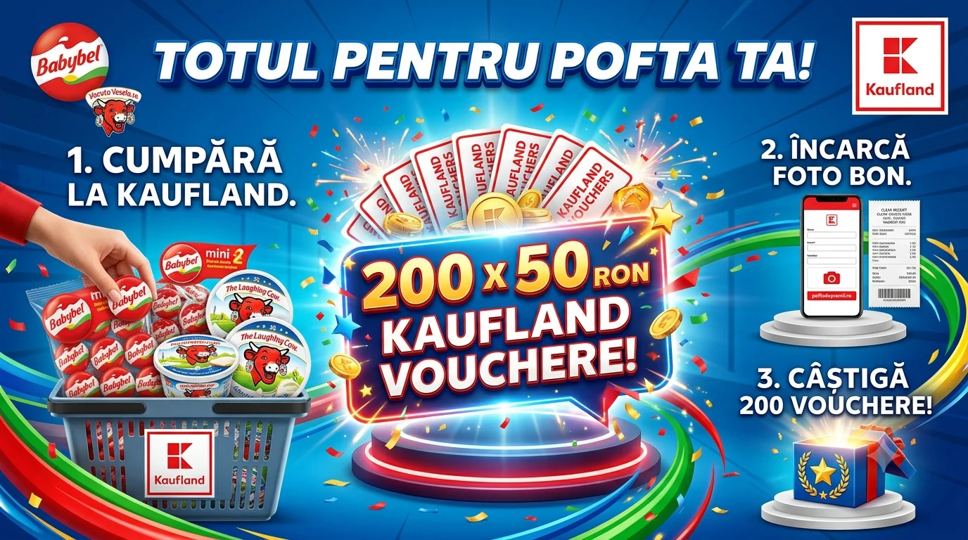 Concurs Kaufland: Cumpără Babybel sau Vacuta Vesela și câștigă vouchere (până pe 22...